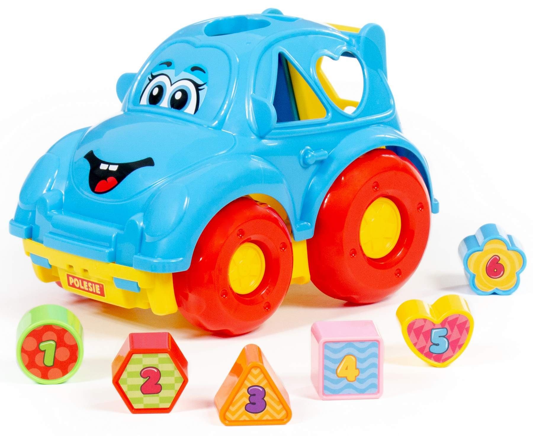 Polesie Steckspielzeug Sortierspiel Auto PKW mit Zahlen-Stecksteinen