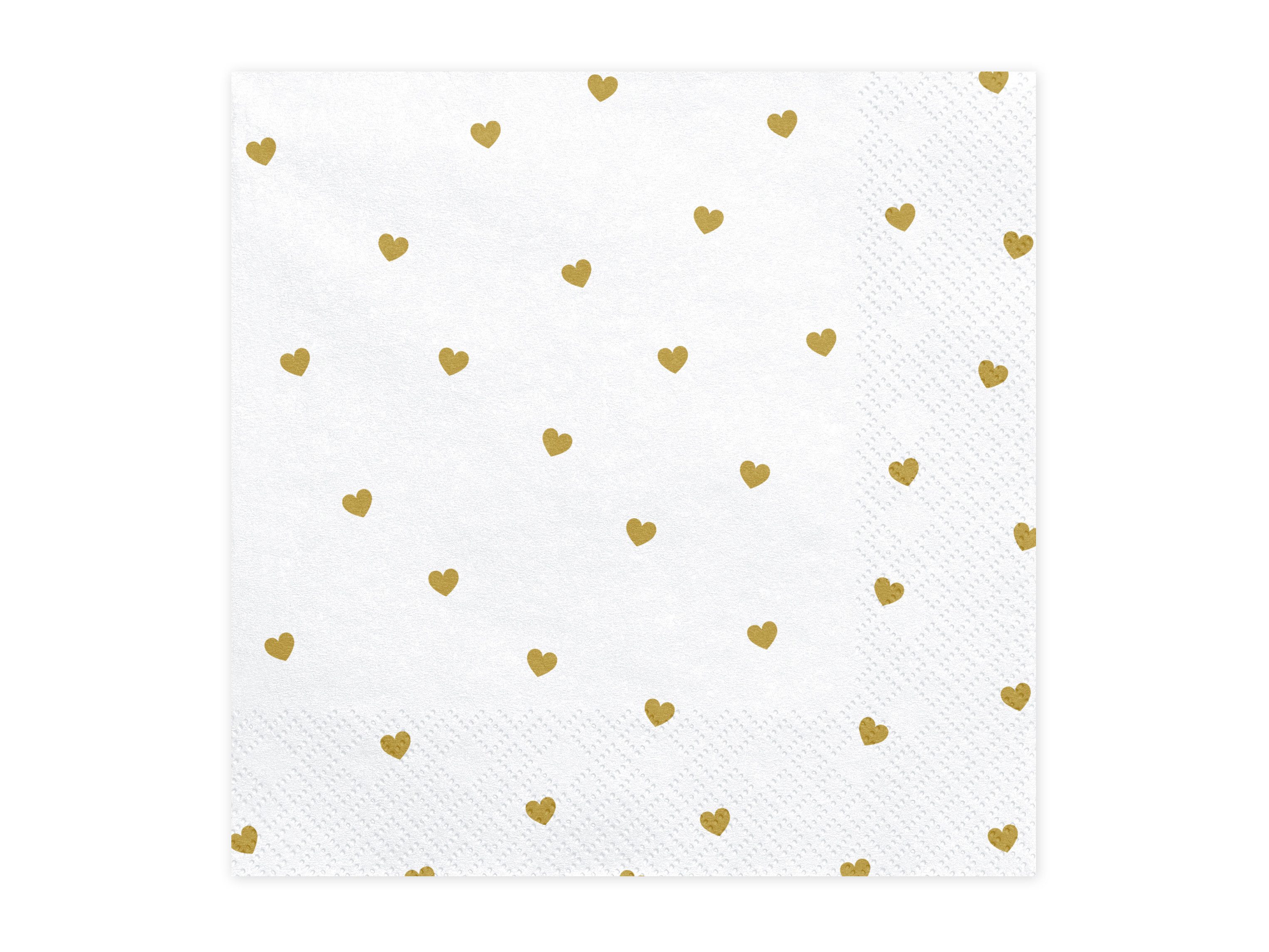 partydeco Hängedekoration Servietten Herzen weiß-gold, 20 günstig online kaufen