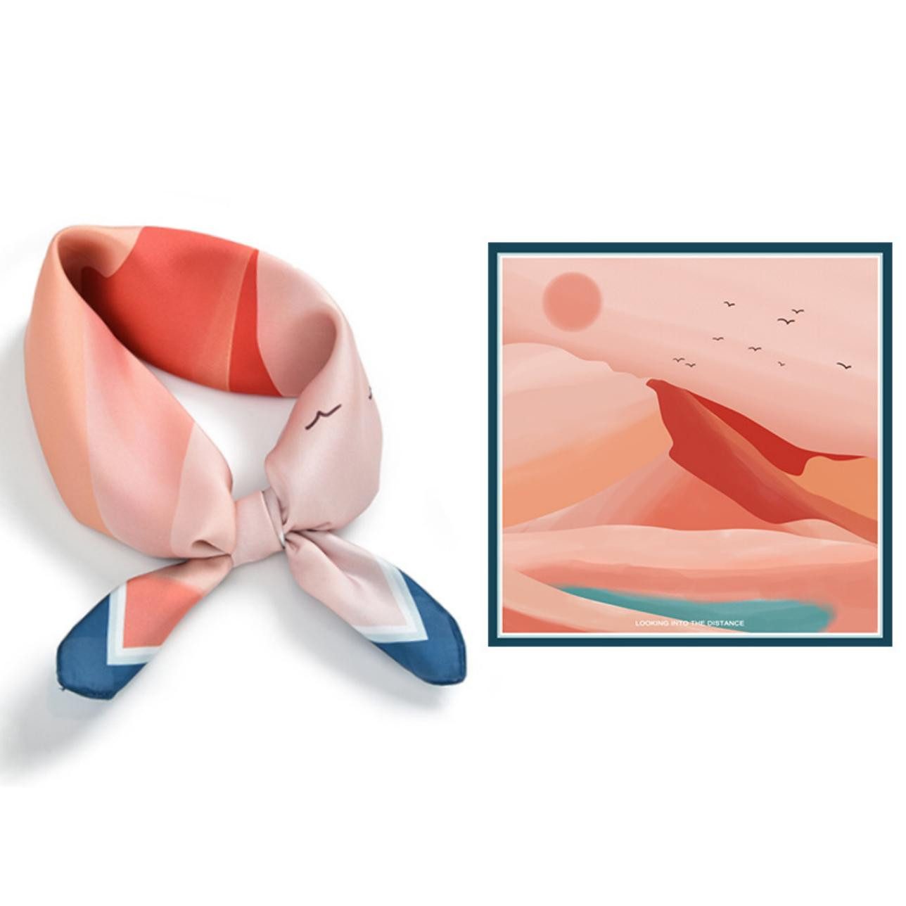 Zaewry Seidentuch Stirnband Quadratischer Haar-Bandanas-Schal für Damen