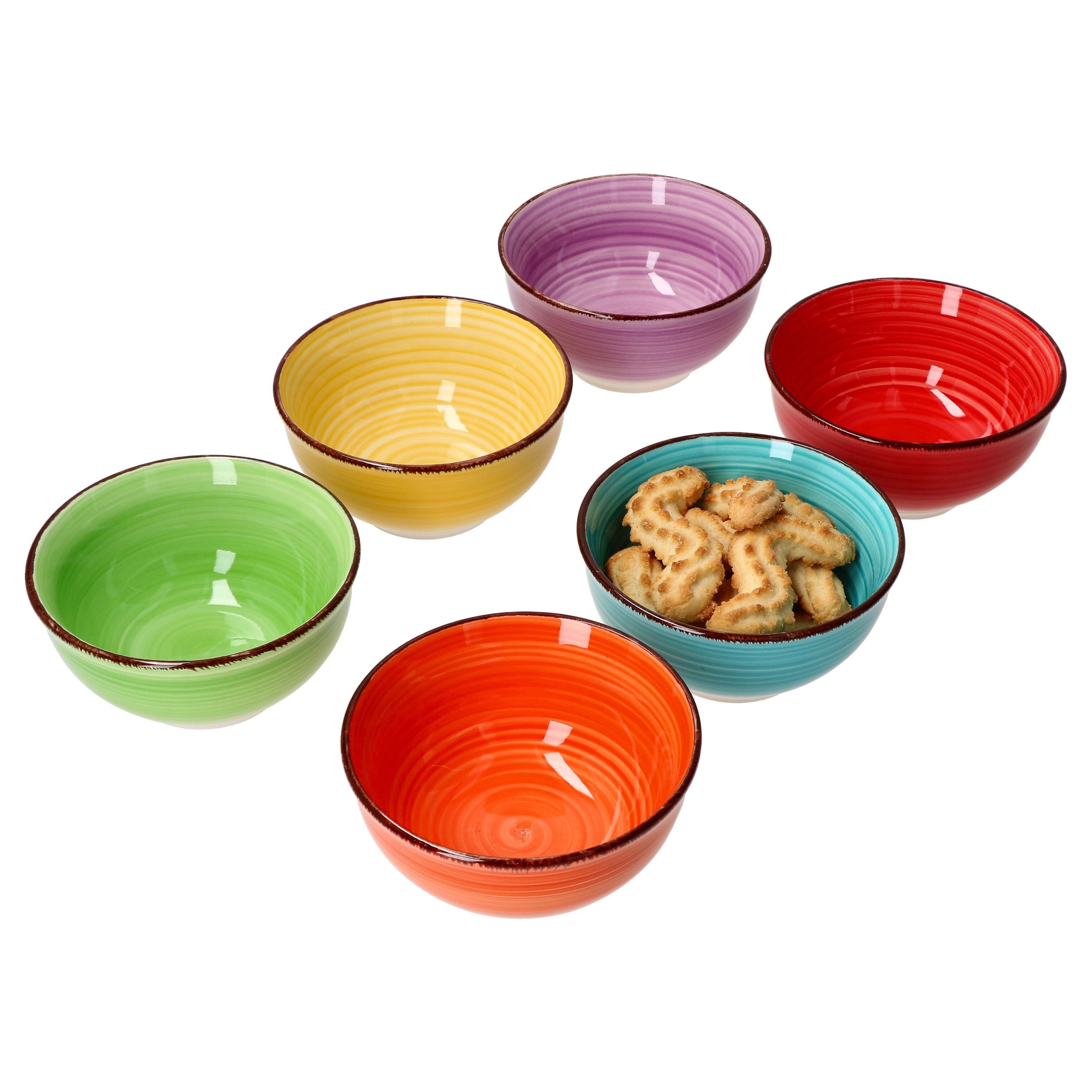 MamboCat Müslischale 6er Set Snack-/Dipschale Uni bunt 12cm - 24326734, Steingut