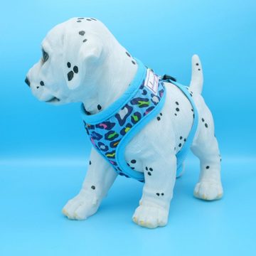 Alvonja Hunde-Geschirr Hundegeschirr kleine, mittlere, große Hunde Welpen Leo blau, Polyester, verstellbar, verschiedene Größen