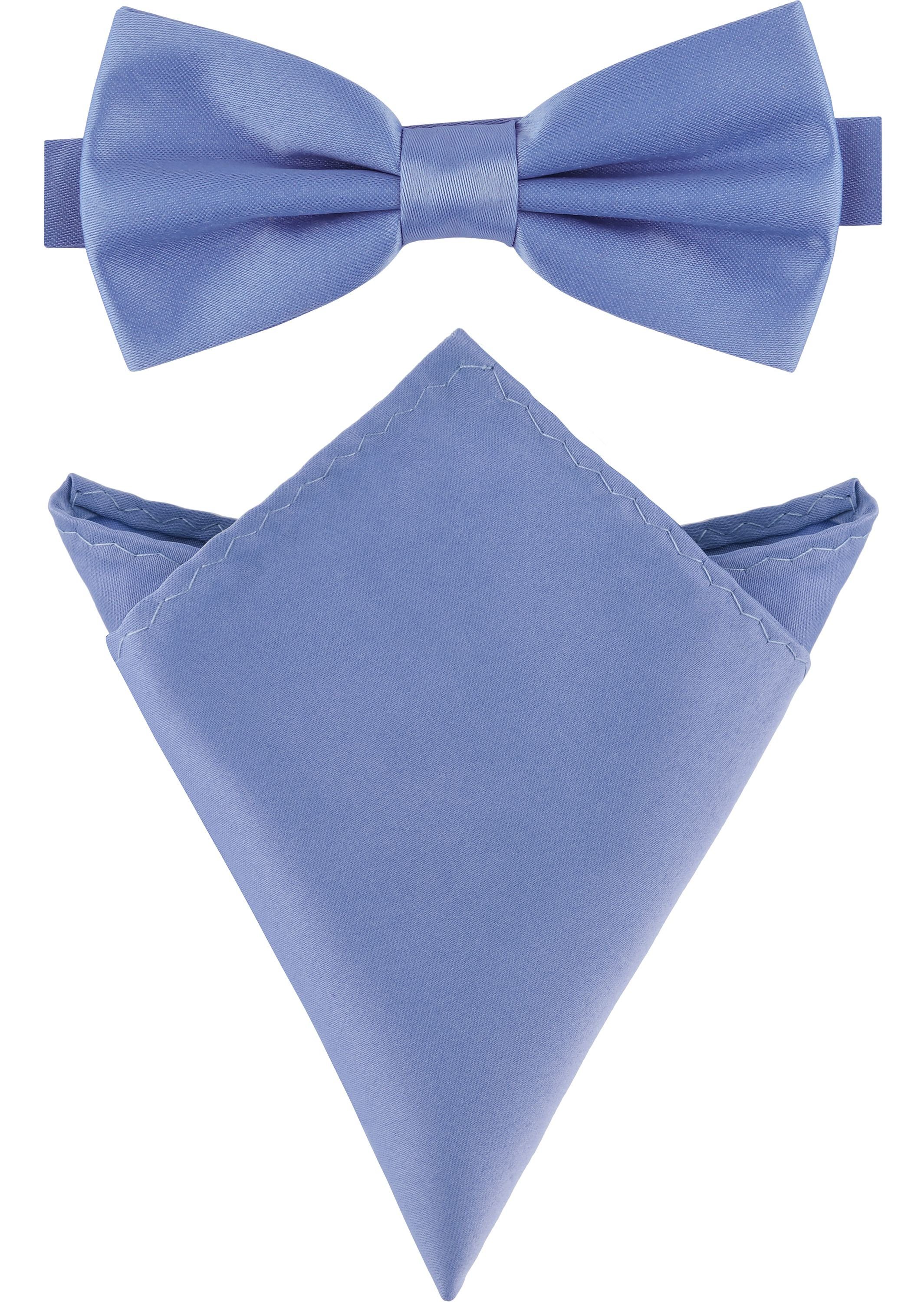 Ladeheid Fliege Herren Schmale Fliege & Einstecktuch Set M/P (12cm x 6cm, 22cm x 22cm) Blau3