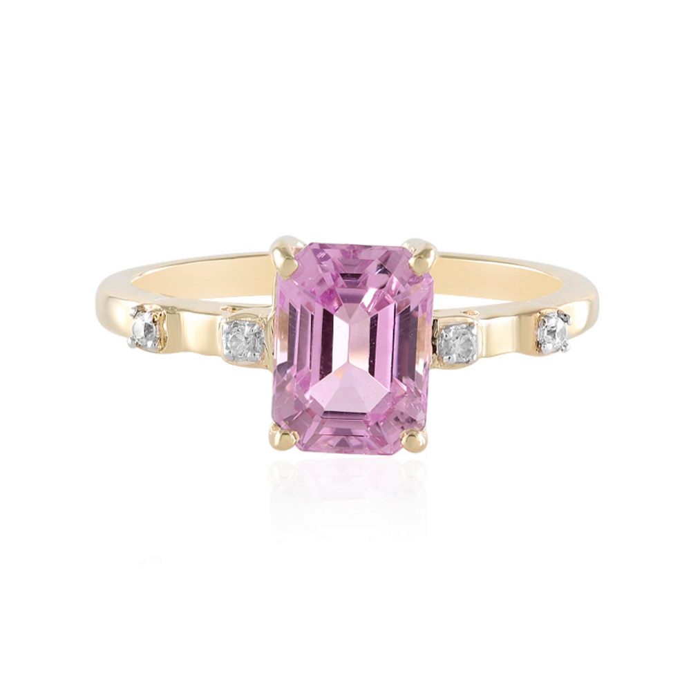 Cavill Goldring Cavill Goldring 1,76 ct Kunzit Oktagon 375 Gelbgold Zirkon rosa (1-tlg)