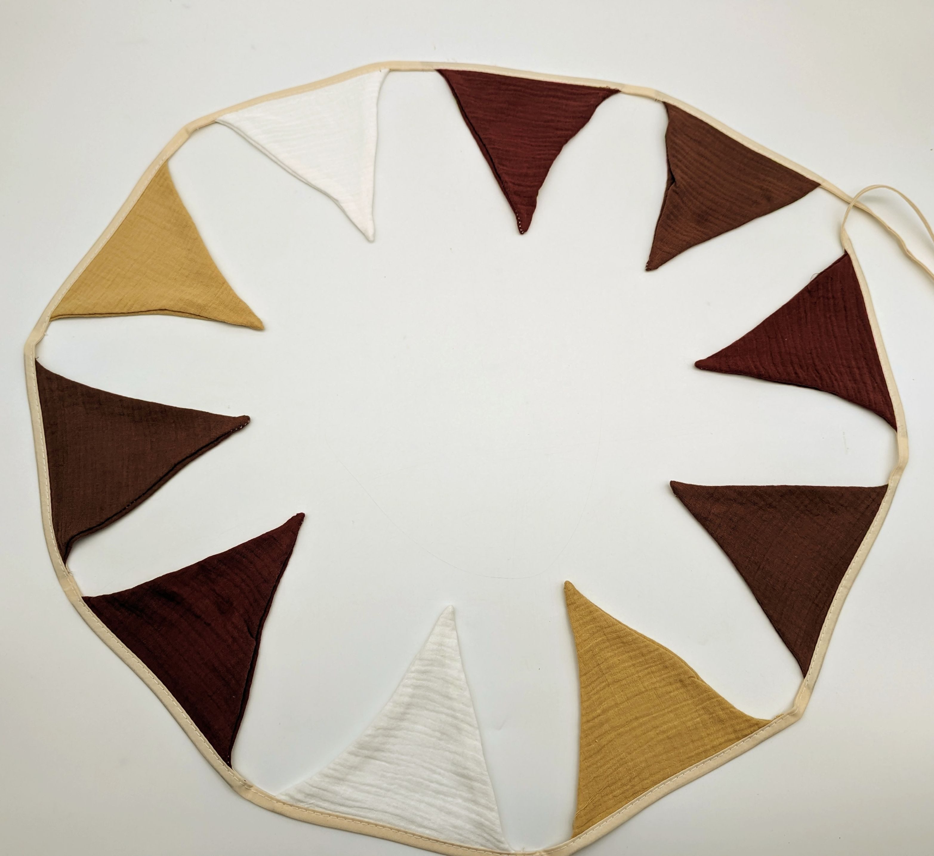Aurelie Wimpelkette Bunte Wimpelkette FUCHS aus Musselin, braun/beige/weiß/rotbraun