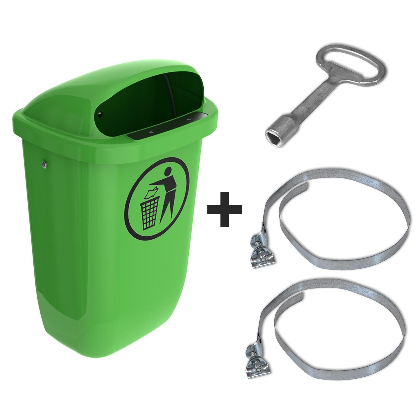 SULO Mülleimer mit Papierkorb Abfallbehälter Original Set Sulo Regenhaube grün