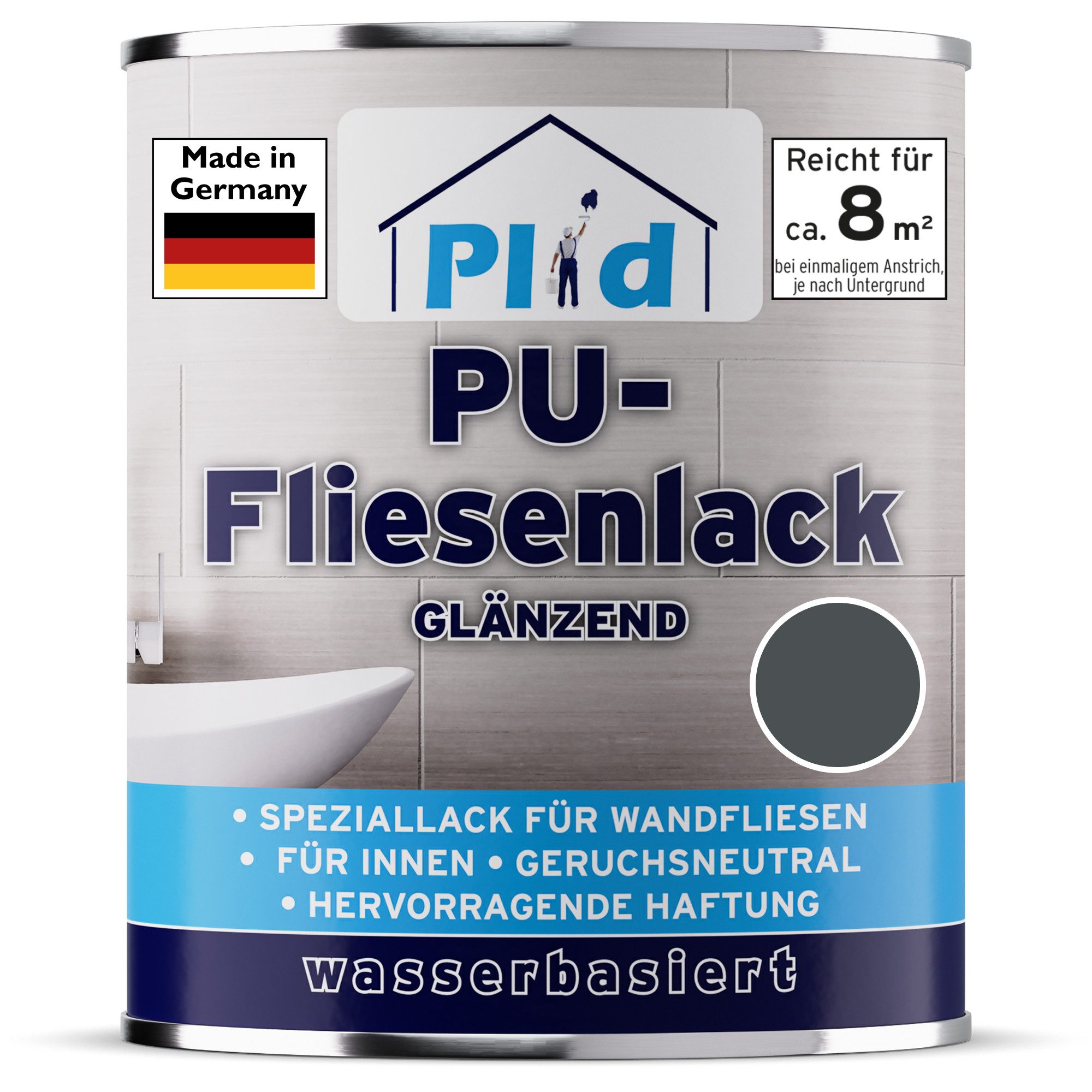 plid Fliesenlack Fliesenlack Fliesen Lack Fliesenfarbe Fliesen / Lackieren Bad Küche, schnelltrocknend, spritzwasserbeständig, verarbeitungsfertig