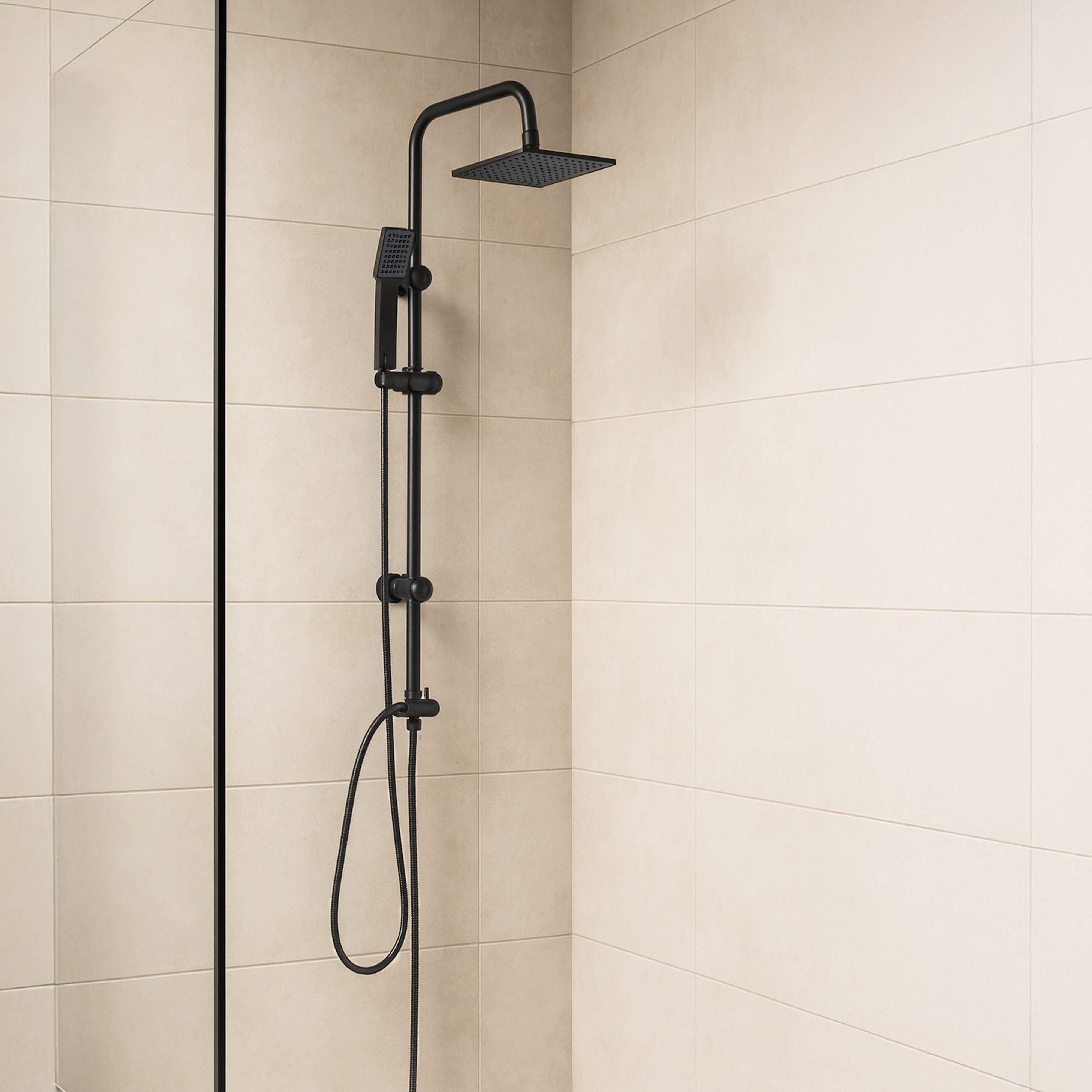 Grafner Duschsystem Grafner® Duschgarnitur mit Regenschauerduschkopf und Ha günstig online kaufen