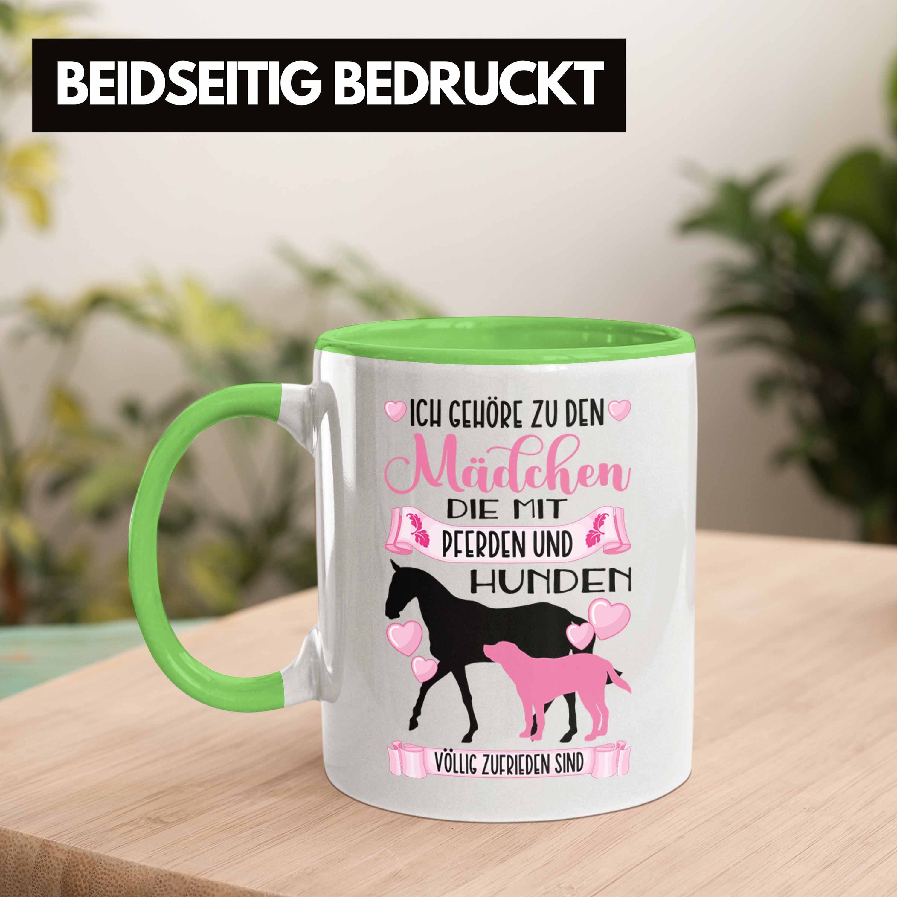 Tasse Geschenk Kaffeetasse Grün Reiterin Reiten Geschenkidee Pferd Spruch Rosa Hund Mädchen Trendation Tasse Trendation - Lustiger