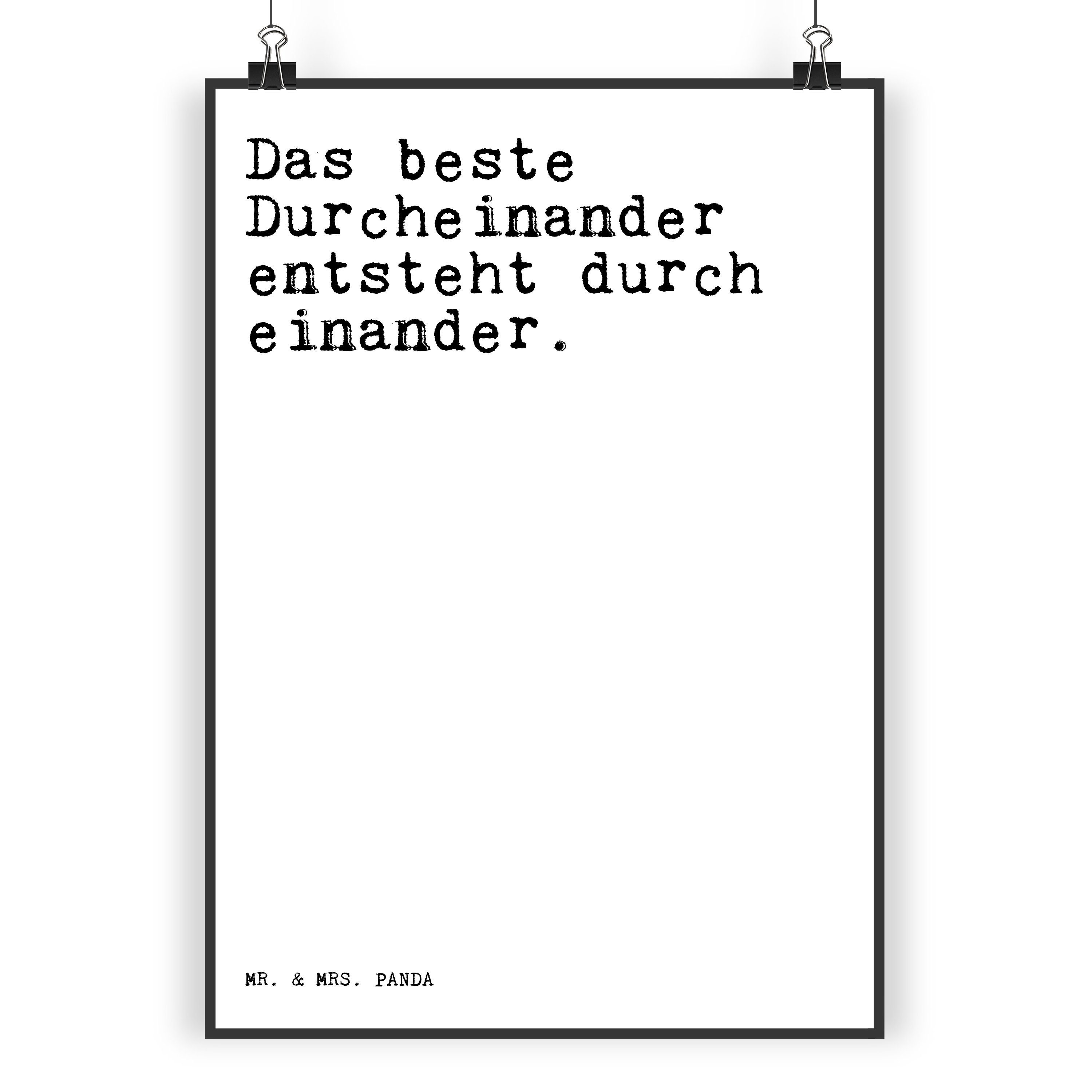 Mr. & Mrs. Panda Poster »Das beste Durcheinander entsteht... Weiß