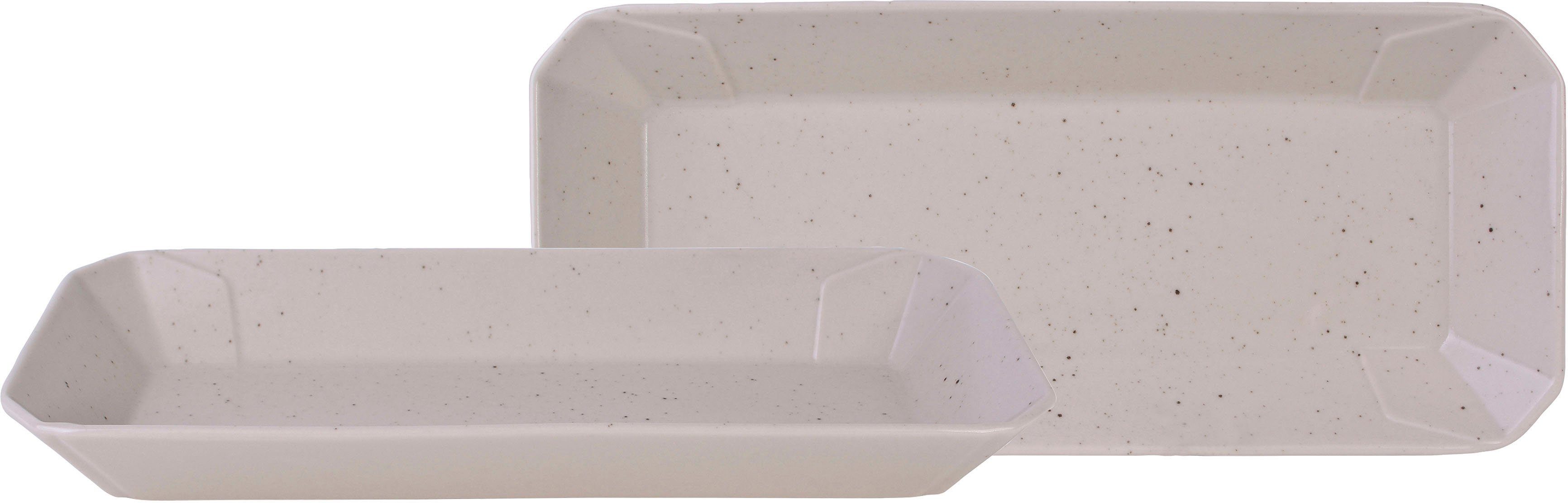 CreaTable Servierschale Tray Kebab, Steinzeug, (Set, 2-tlg), Snackschale, Topaktueller „Streat Food“ Trend