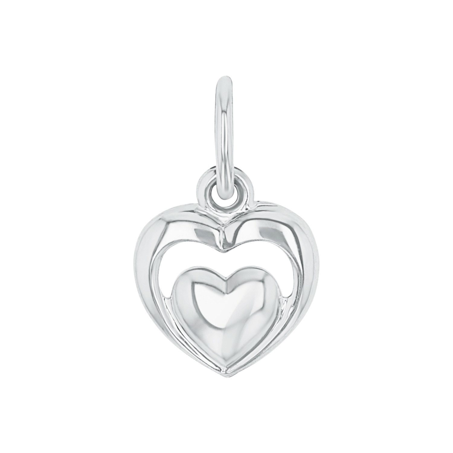 Kettenanhänger Amor Motivanhänger für Damen, Weißgold 375, Herz