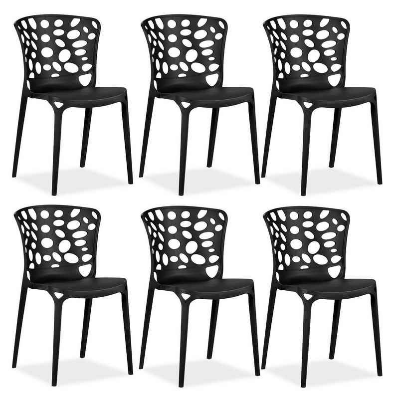 Homestyle4u Gartenstuhl Stuhl Set 2, 4 oder 6 Stühle in 3 Farben (6er Set)