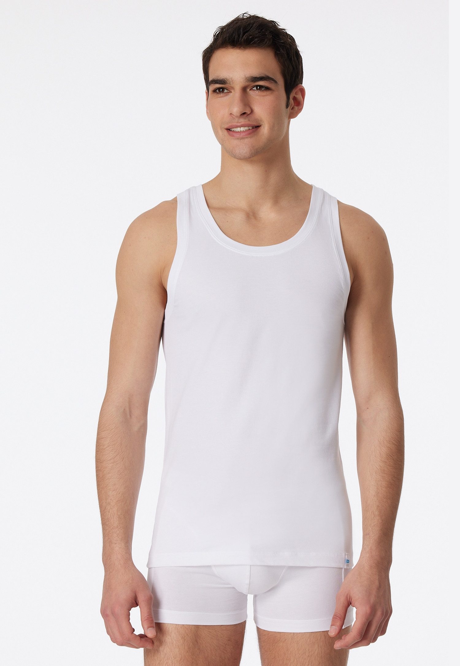 Schiesser Unterhemd Long Life Rib mit Rundhalsausschnitt, Cotton-Mix