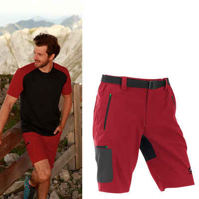 Maul Softshellhose Maul - Doldenhorn II - Herren kurze Hosen Wanderhose mit Gürtel - rot