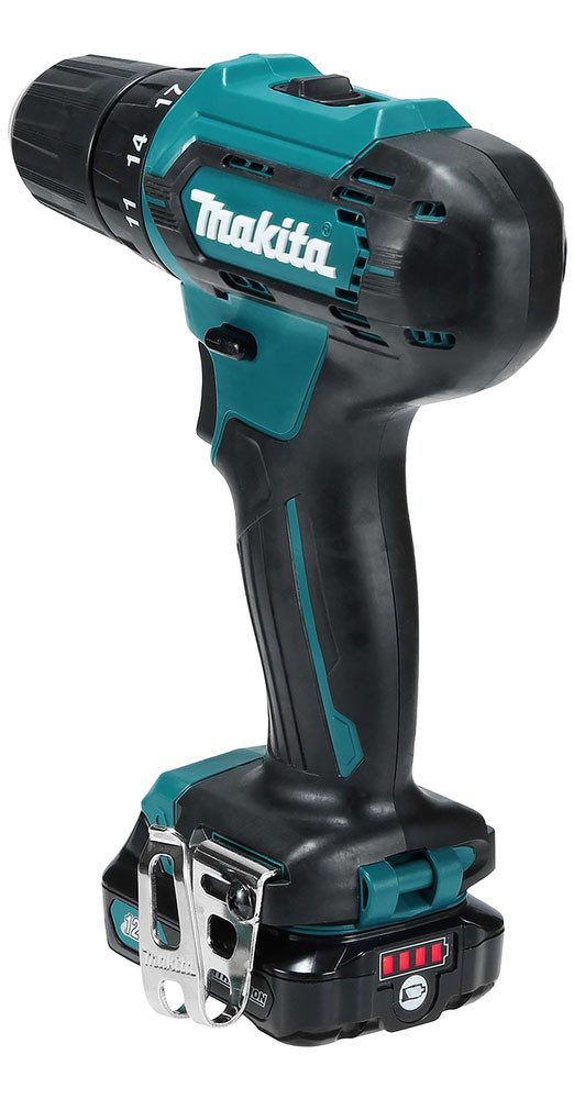 Makita Akku-Bohrschrauber 12V DF333DSAE, max. 1700 U/min, mit 2 Akkus 12V/2,0 Ah, Ladegerät und Koffer