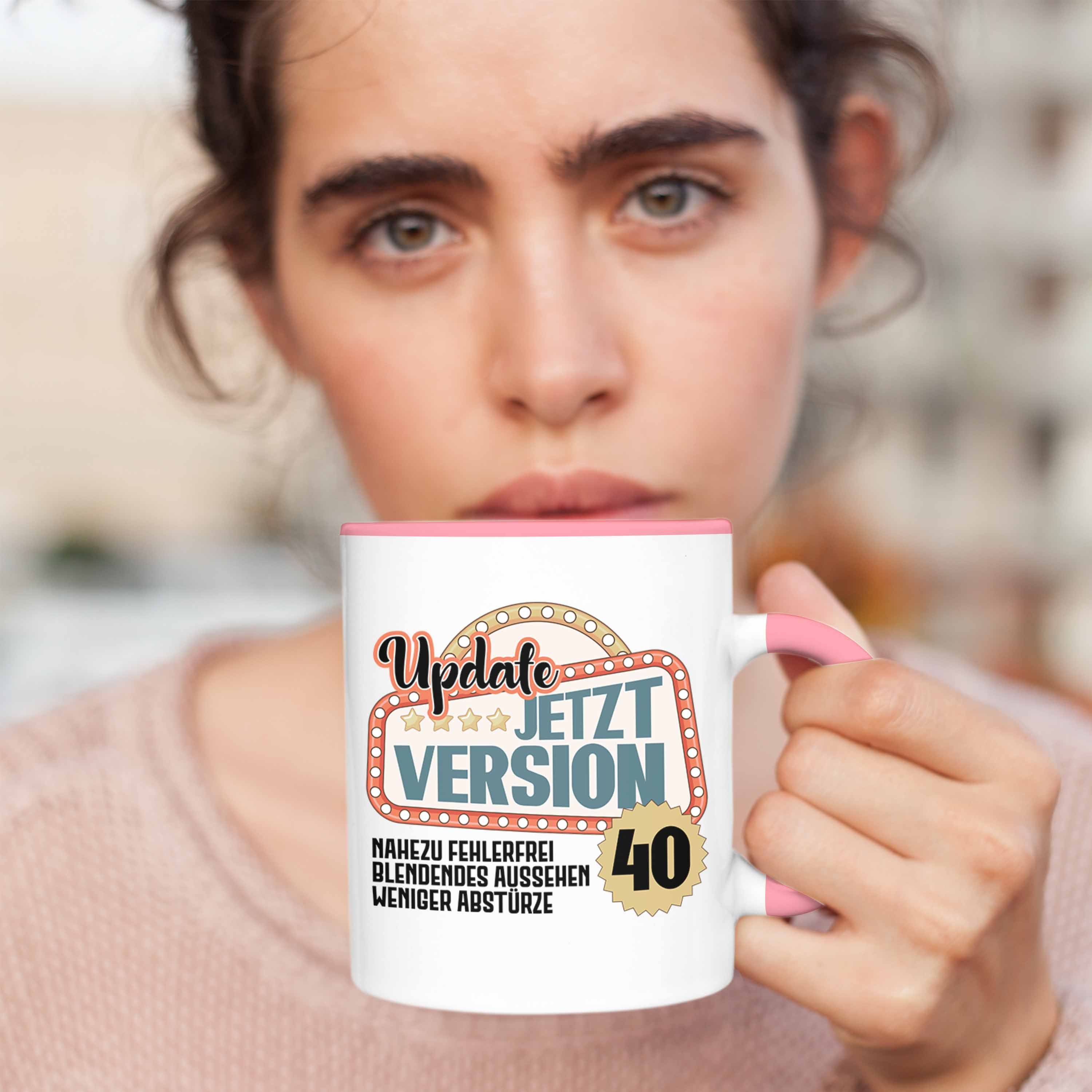 Trendation Tasse Geschenk Version 40. Geburtstag Frauen Tasse Mama Rosa - 40er Mann Männer Mutter Geburtstag Geschenkidee Trendation 40