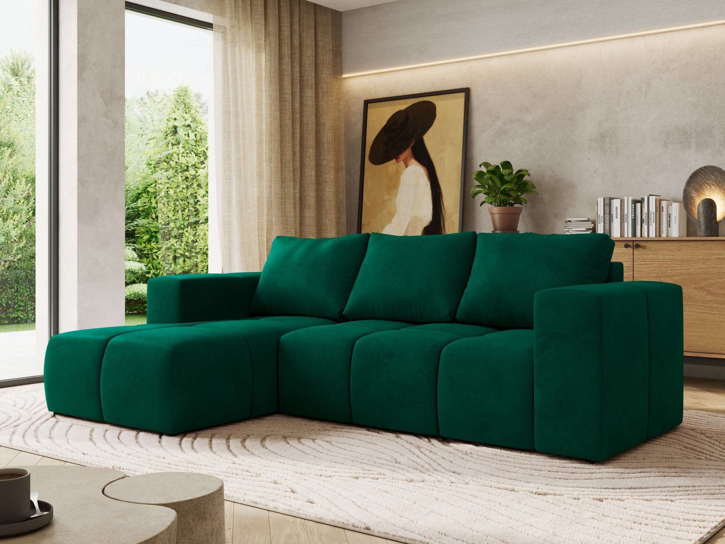 MKS MÖBEL Ecksofa MONIVA, Set, Gepolsterte Eckcouch, Wellenfedern, HR35-Schaum, L-form, Schlaffunktion, Bettkasten