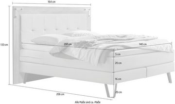 HASENA Boxspringbett Oakland, Boxspringbett, Industrial Look, Kopfteil aus Wildeiche, Used-Look