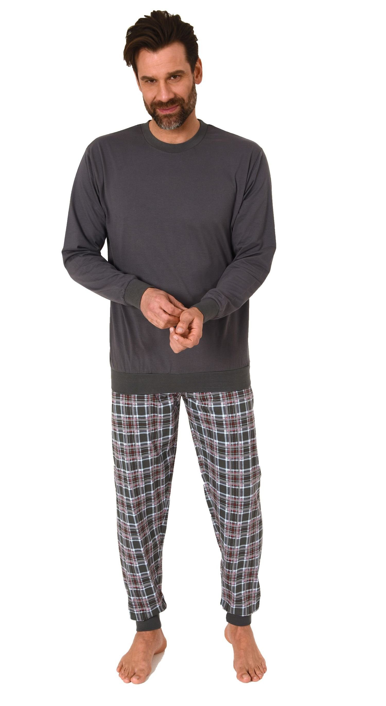 Normann Pyjama Herren langarm Schlafanzug mit günstig online kaufen