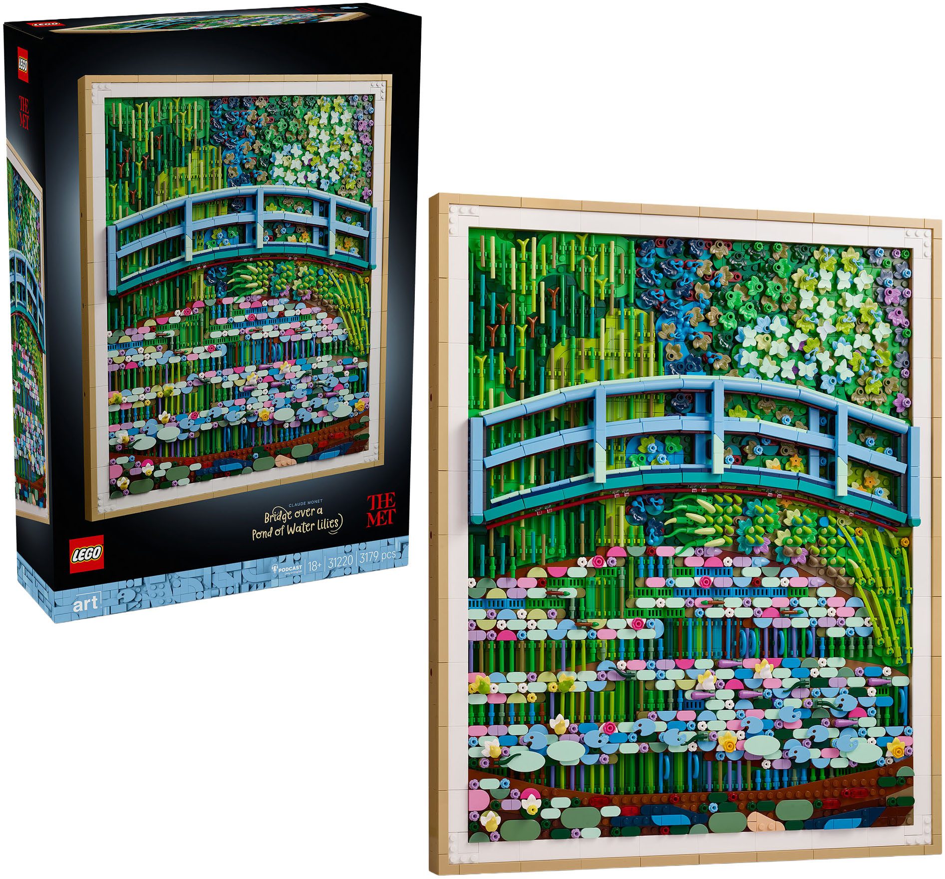 LEGO® Claude Monet – Brücke über einen Seerosenteich (31220), LEGO ART Konstruktionsspielsteine, (3179 St)