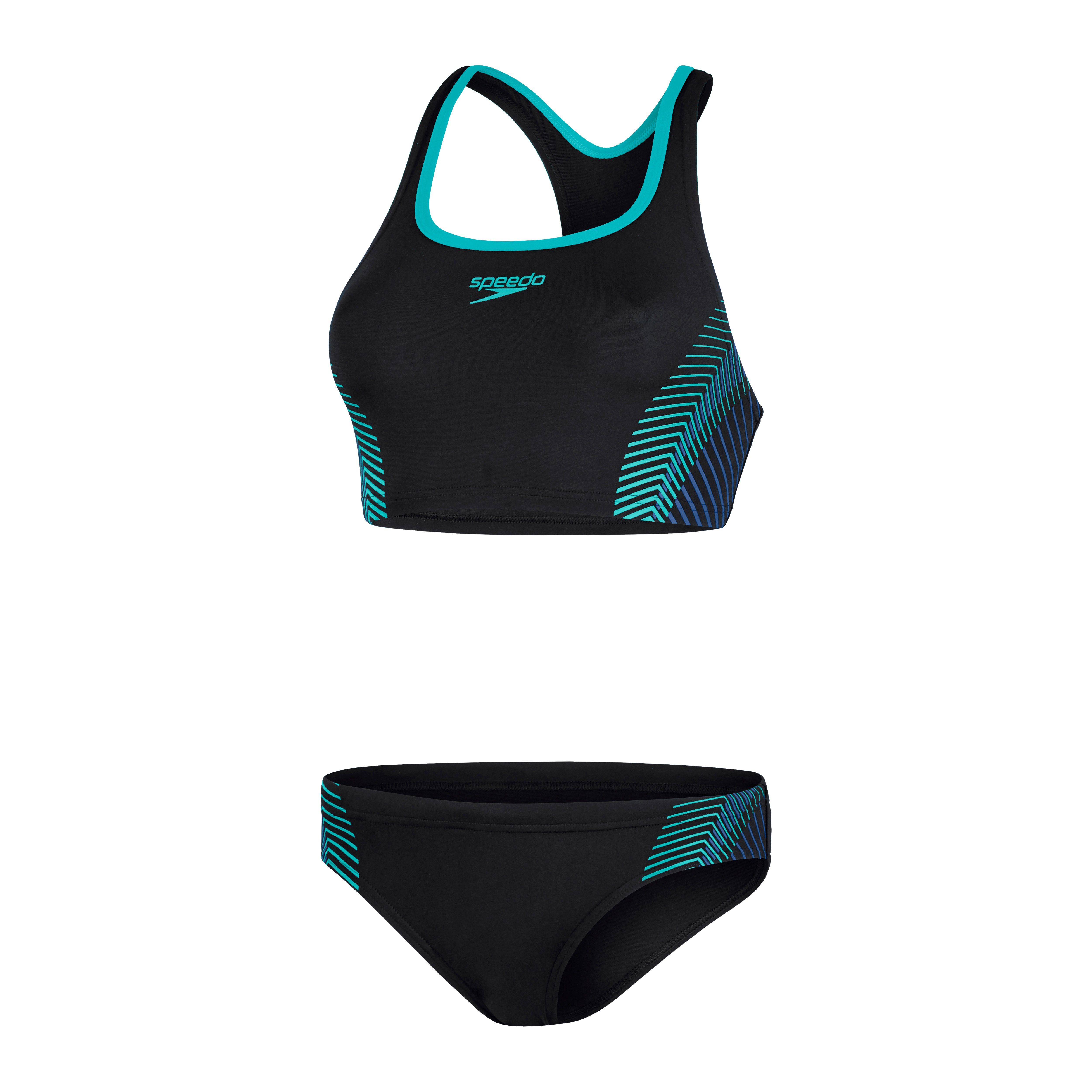 Speedo Bustier-Bikini 100% Rin Blue/Aquarium Black/Chroma (2-St) Bustier-Bikini Chlorbeständigkeit