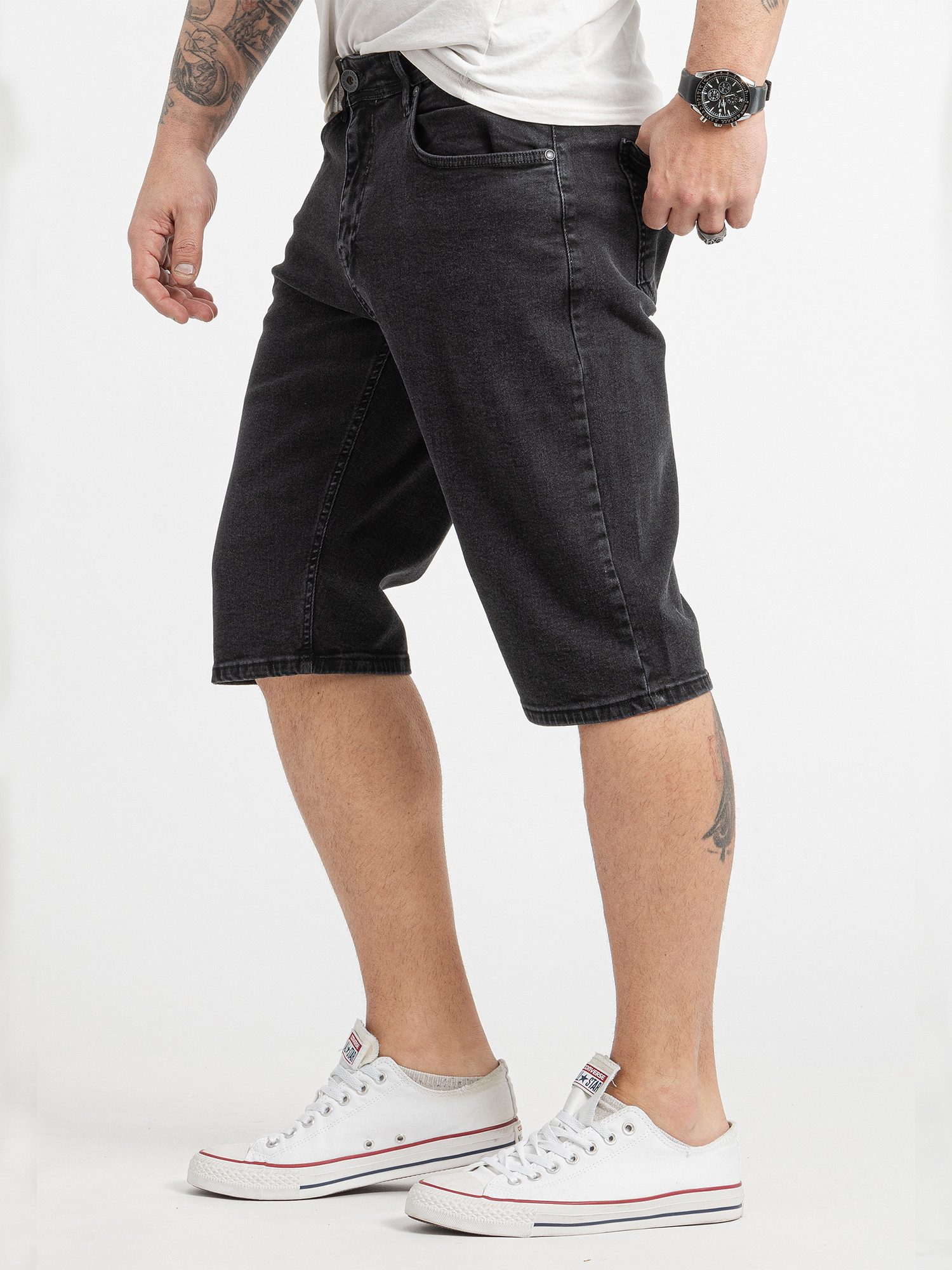 Rock Creek Bermudas Herren Shorts Jeansshorts Denim Dunkelgrau RC-2432