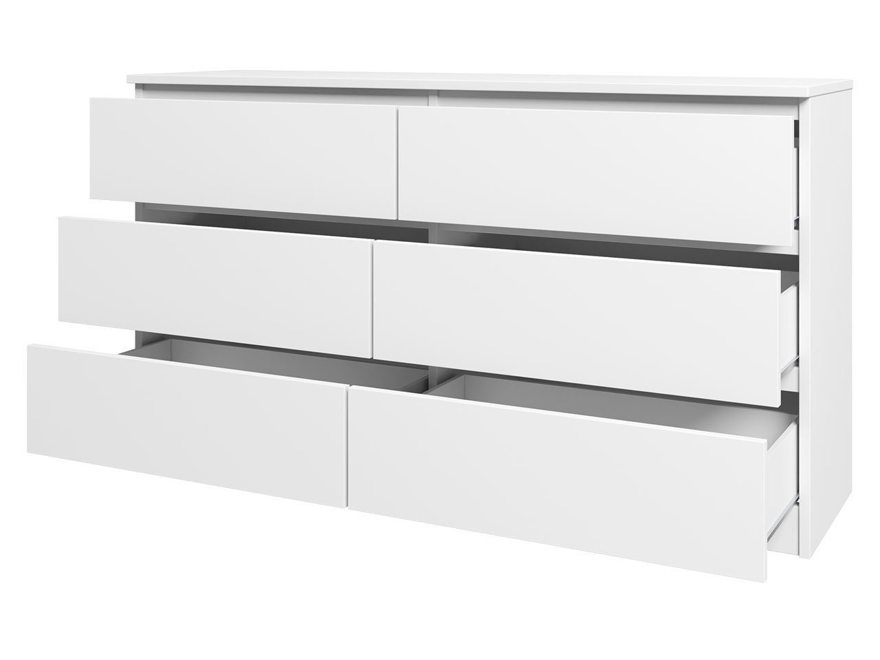 MIRJAN24 Kommode Malwa M6 140 (mit 6 Schubladen), grifflose Öffnungssystem, geräumiger Schubladen