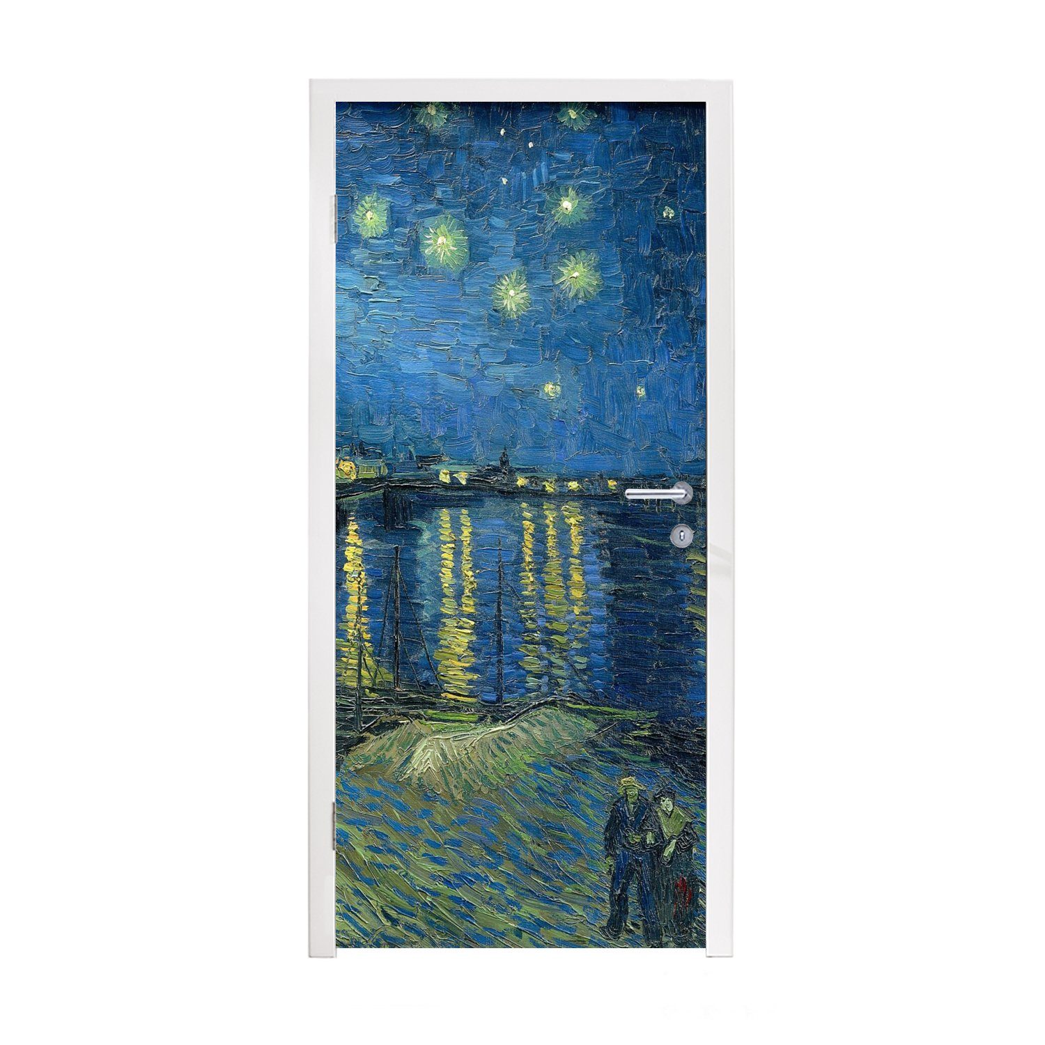 MuchoWow Türtapete Die sternenklare Nacht - Vincent van Gogh, Matt, bedruckt, (1 St), Fototapete für Tür, Türaufkleber, 75x205 cm