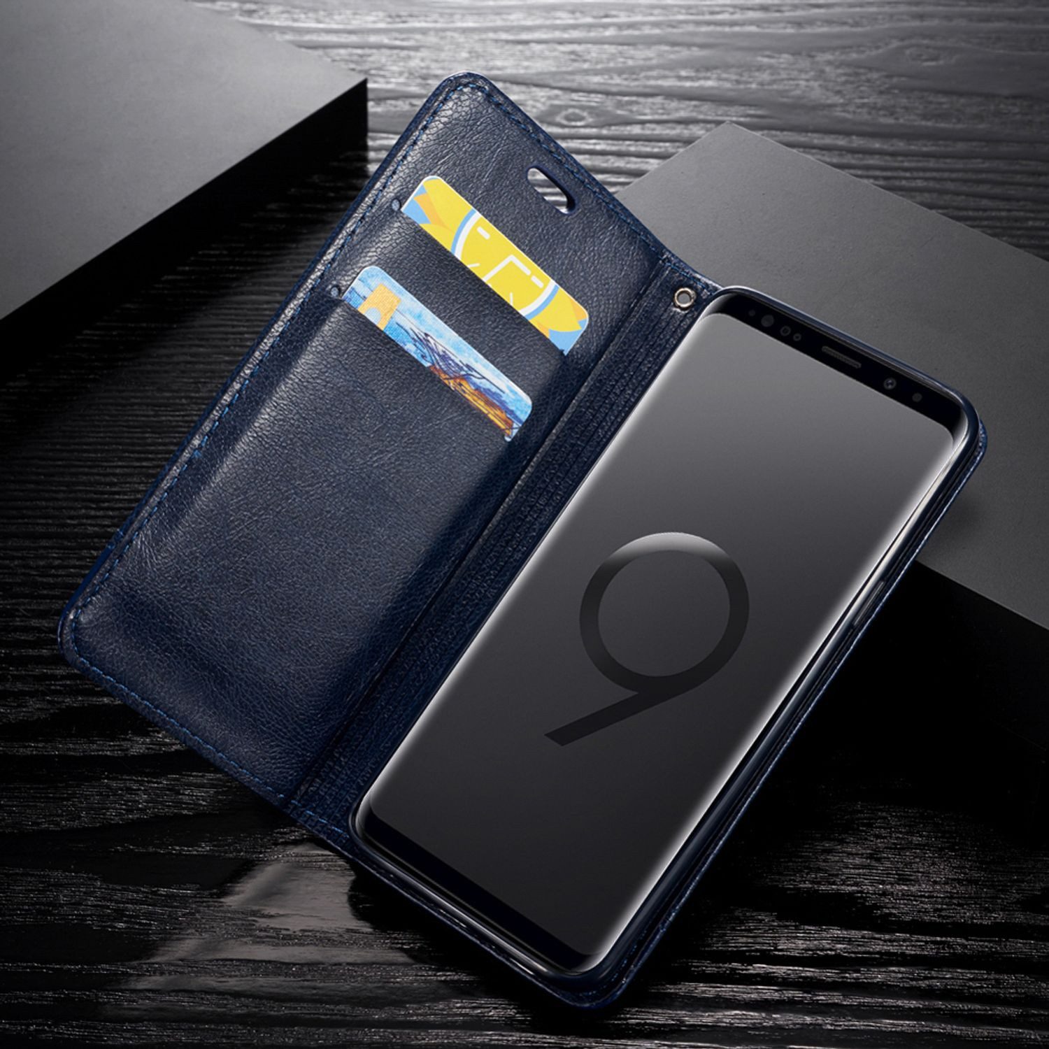 Nalia Smartphone-Hülle Samsung Galaxy S9 Plus 15,7 cm (6,2 Zoll), Kunstleder Klapp Hülle / Magnetverschluss / Standfunktion / Flip Case