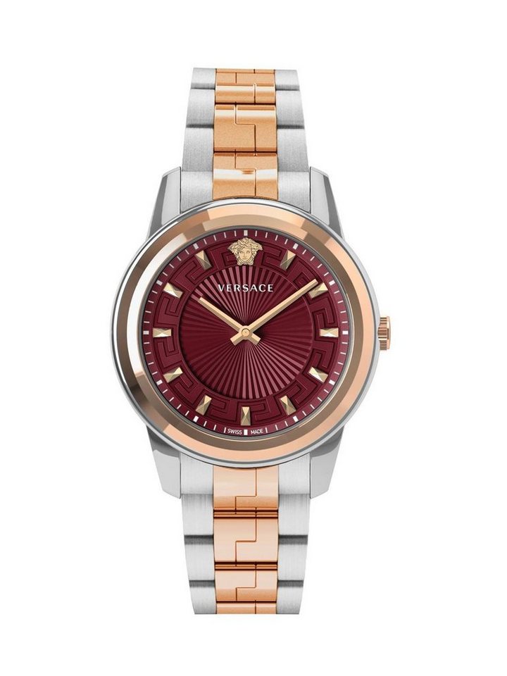 Versace Schweizer Uhr Greca, Versace Herren Armbanduhr Greca 38 mm Armband  Edelstahl VEPX01221