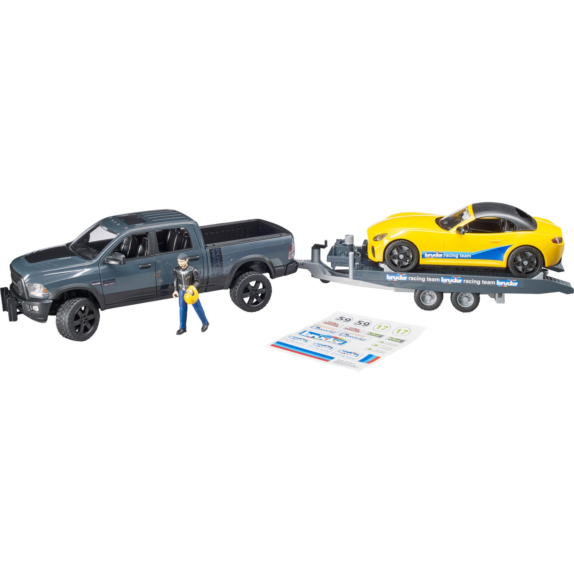 Power Bruder® Wagon Bruder, RAM (3-tlg) Spielzeug-Auto Roadster bruder 2500 und