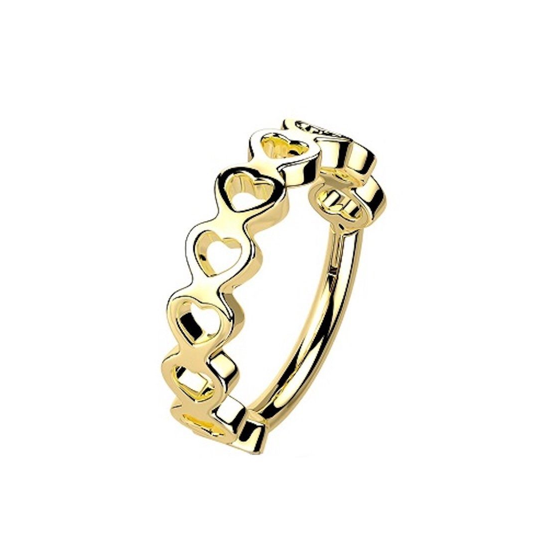 TAFFSTYLE Nasenpiercing Septum Piercing Ring Segmentring Clicker Scharnier seitliche Herzen Nasenpiercing Nasenring Ohrpiercing Ohr Nase Tragus Helix Brust Intim mehr