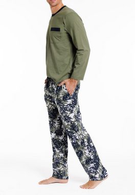 HAASIS Bodywear 1919 Pyjama 77108922-navy/dschungel (1 tlg) Optimale Passform, pflegeleicht, hautsympatisch, strapazierfähig