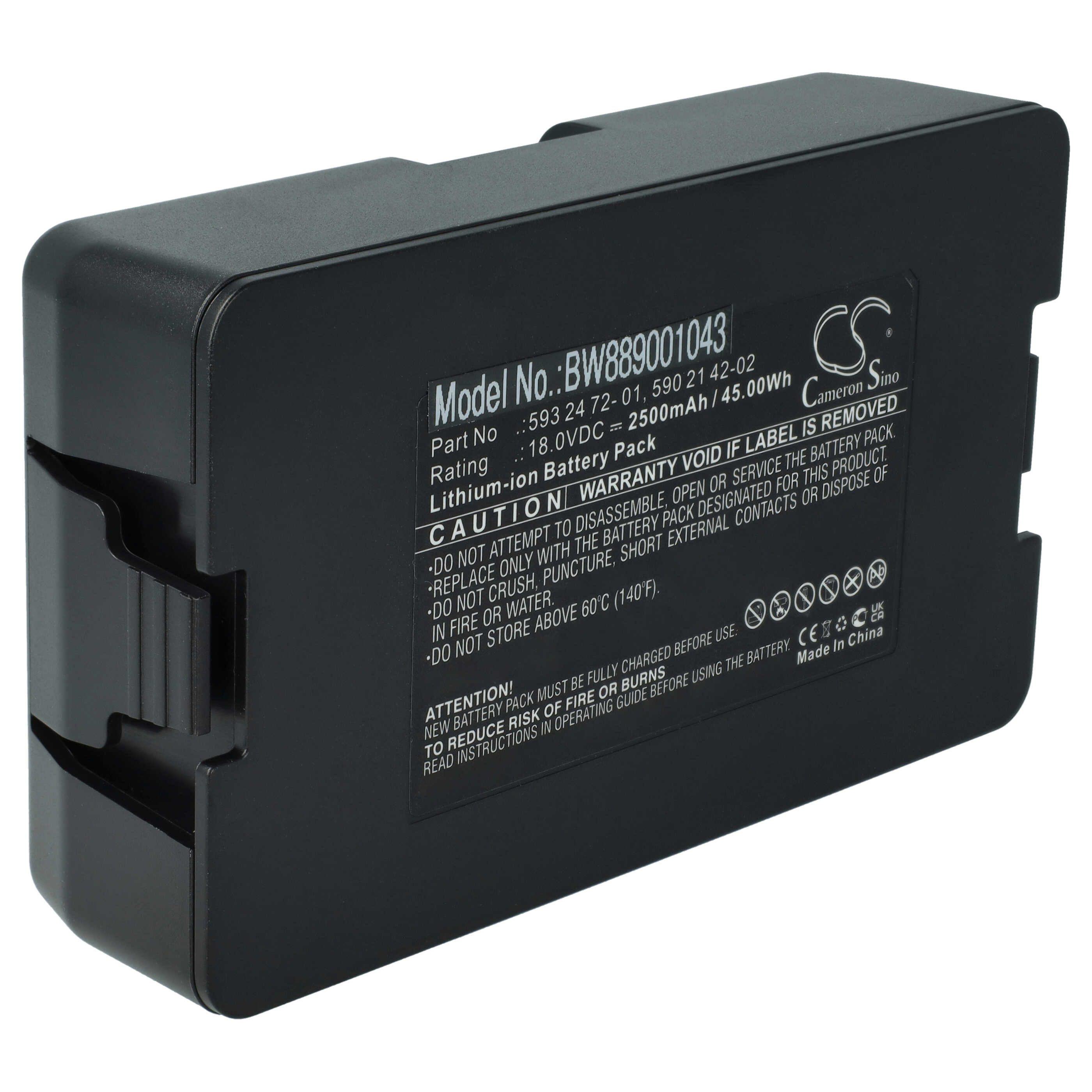 vhbw Akku passend für Gardena SILENO (2020) Rasenroboter (2500 mAh, 18 V, Akku Akku Li-Ion 2500 mAh (18 V, 1 St), Leistungsfähiger Austausch-Akku für Rasenroboter, Wiederaufladbar