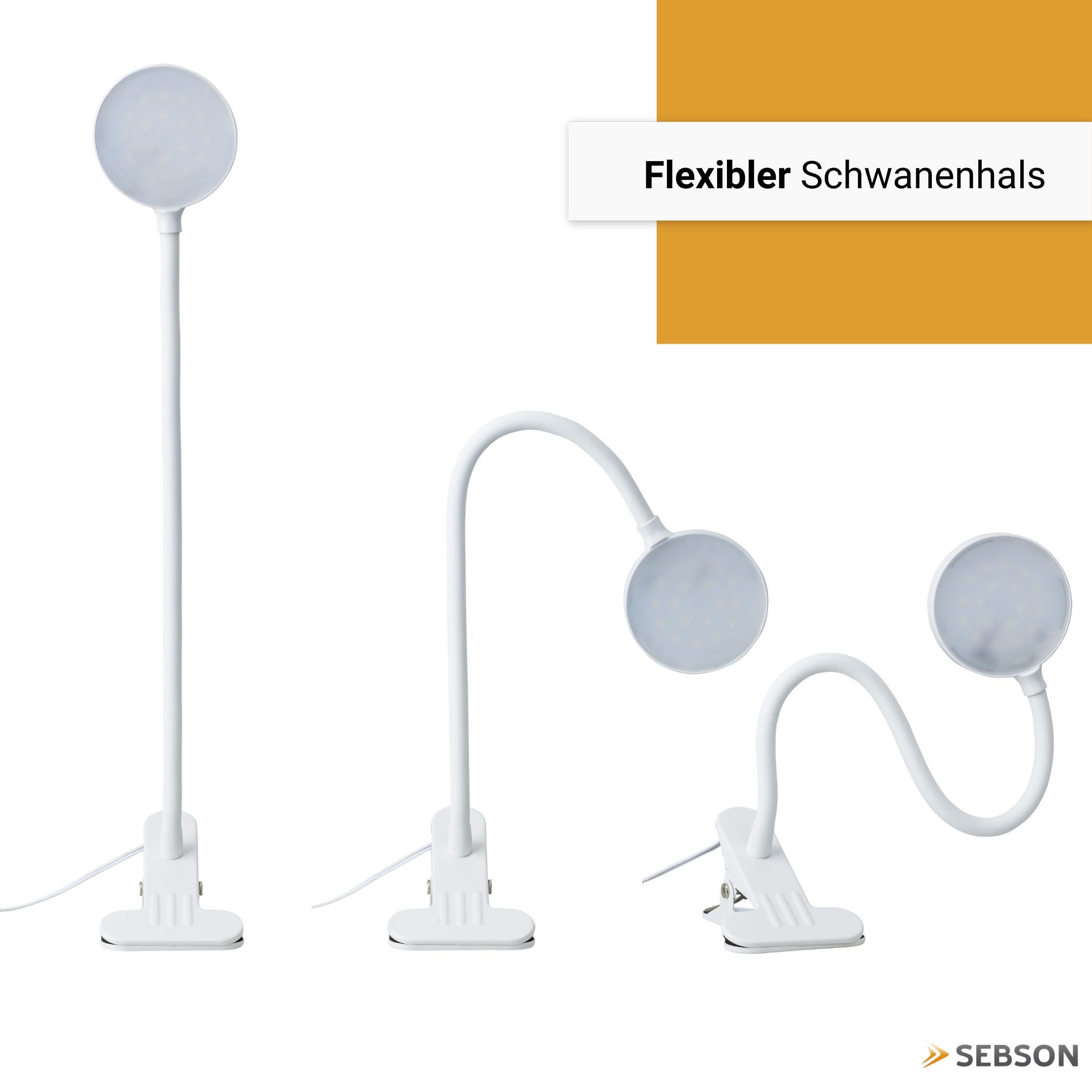 SEBSON LED Steckdosenleuchte LED Klemmlampe Bett 4W - Stecker, dimmbar, neutralweiß, Tischlampe, LED integriert, neutralweiß, Neutralweiß 4000K, 300lm, 4W, Dimm – Bild 4 von 5