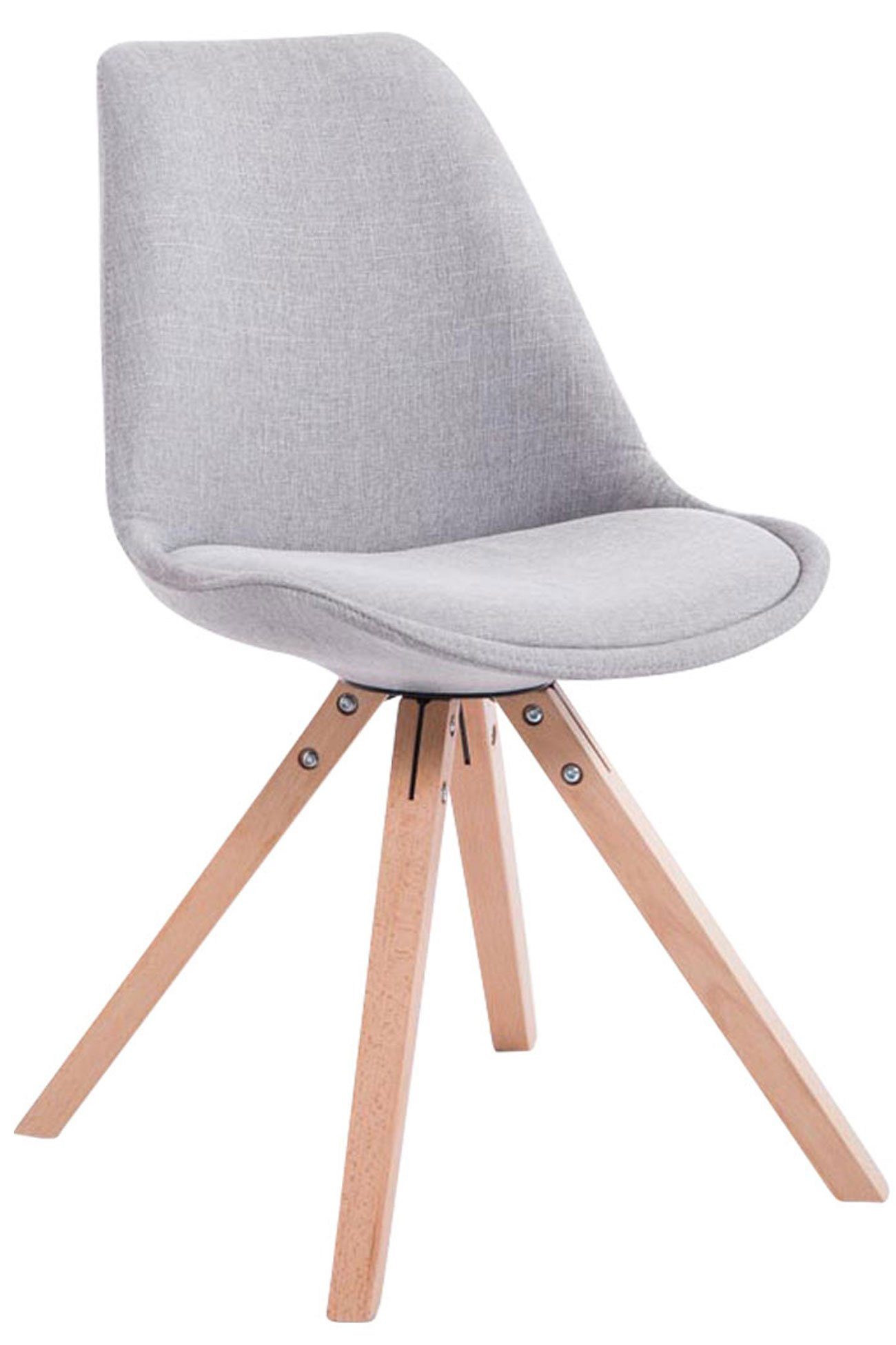 CLP Esszimmerstuhl Toulouse Stoff Square, Sitzpolster und Holzbeine