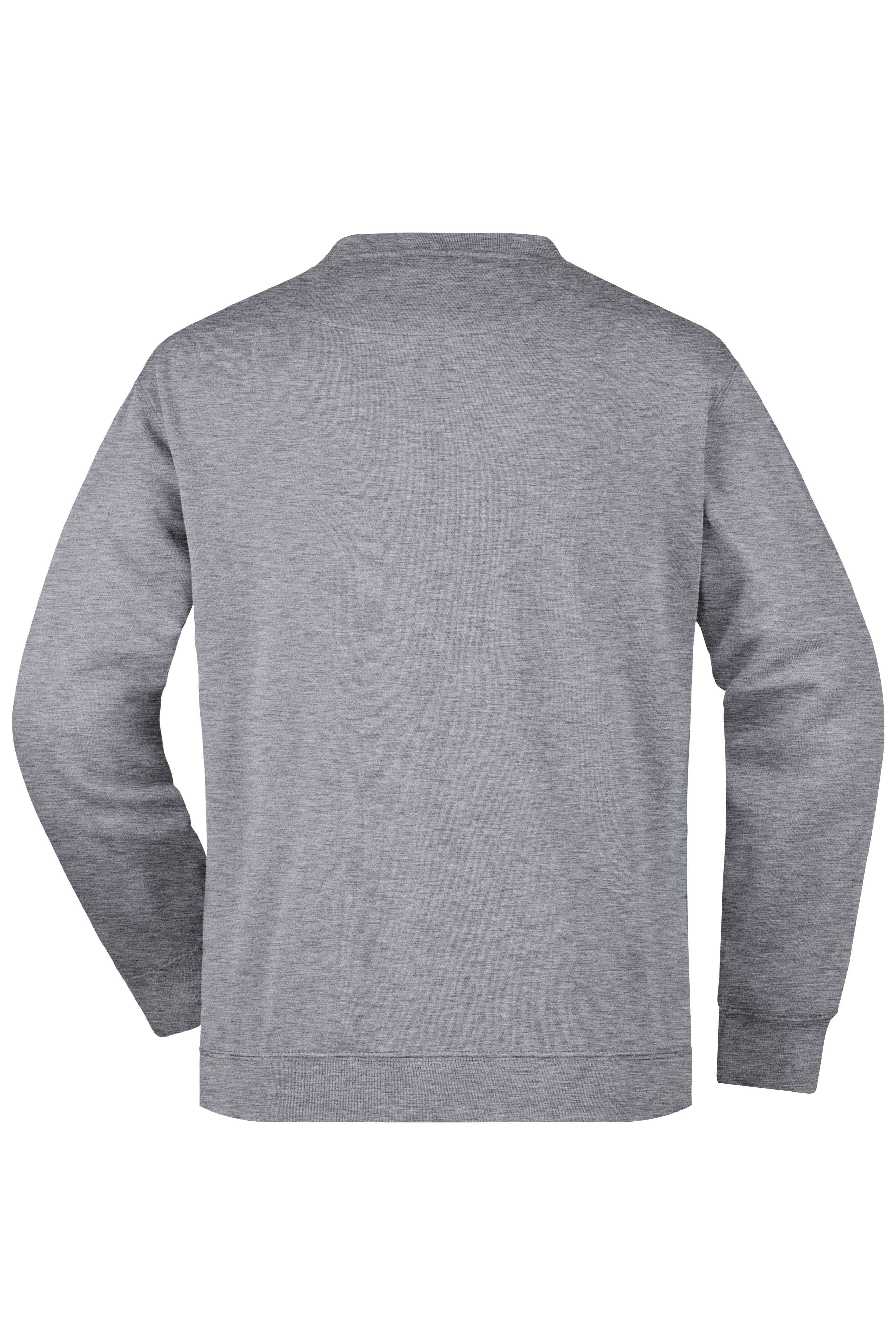 JN924 Sweatshirt mit Nicholson Sweatshirt James & Pullover grey-heather Brusttasche