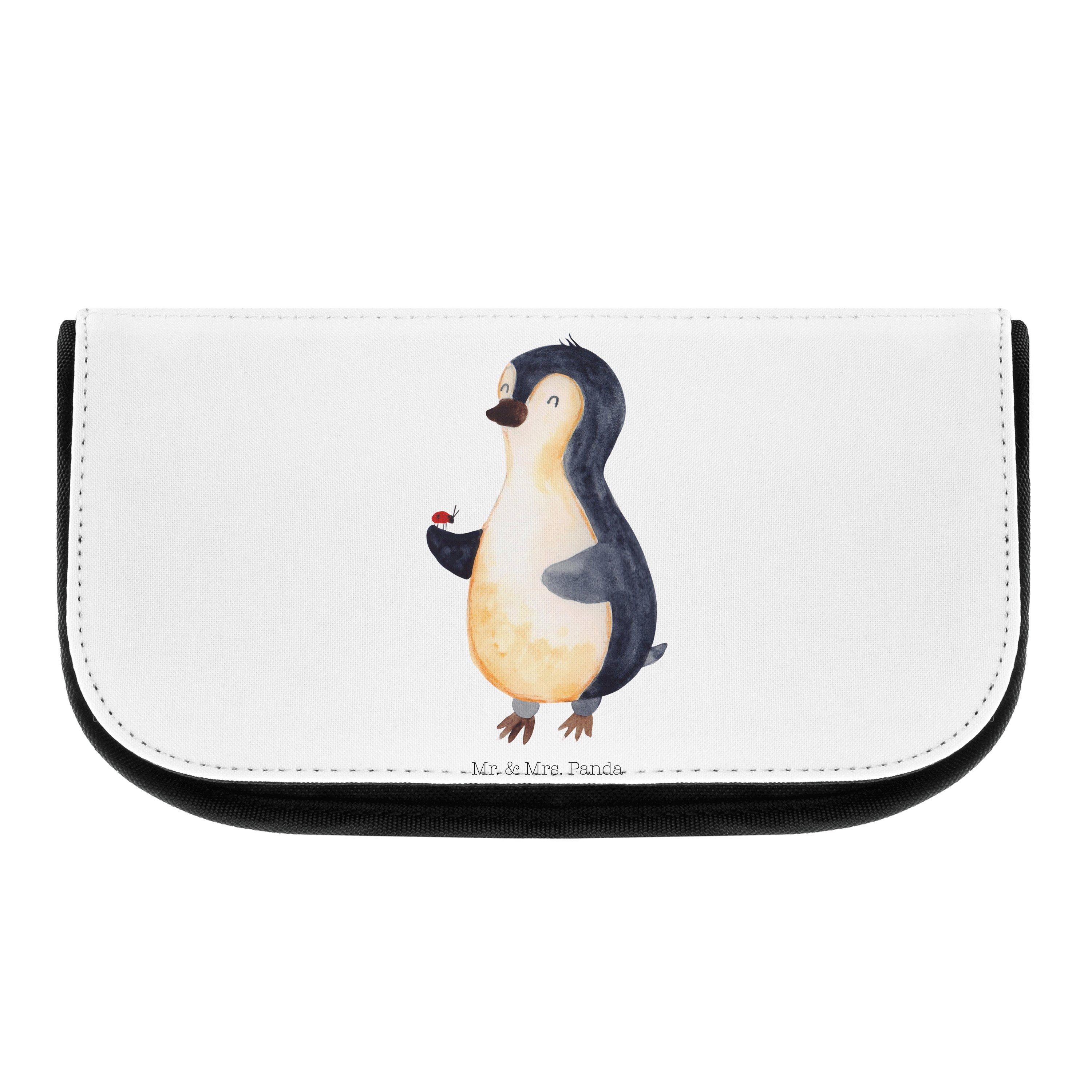 Pinguin Weiß Mr. Geschenk, - (1-tlg) Kosmetiktasche Mrs. Panda - Marienkäfer Kulturtasche, Kosmetikbeutel, &