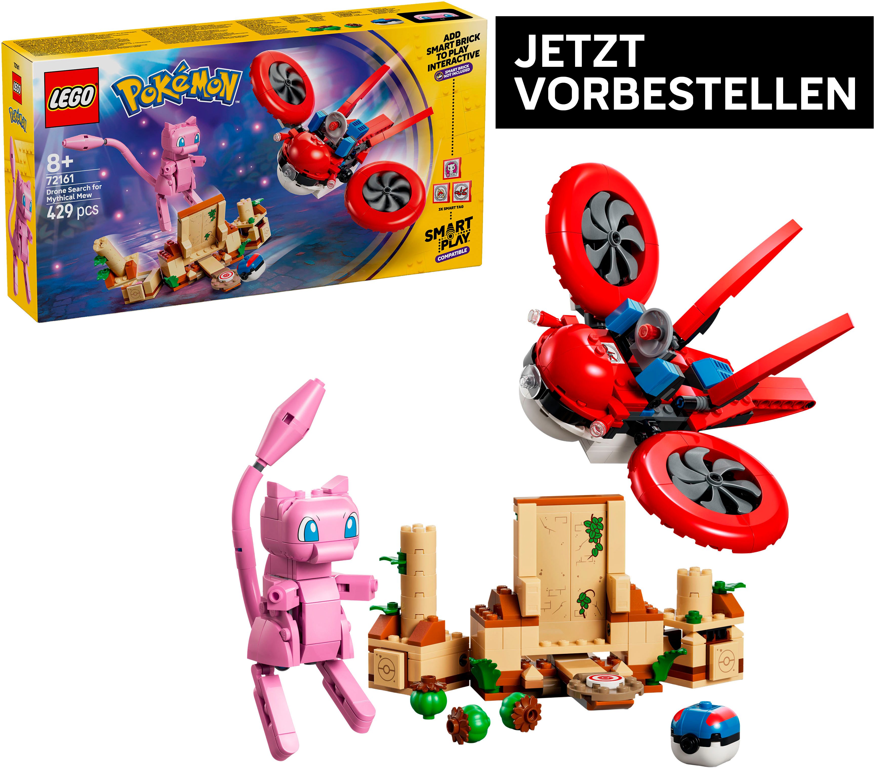 LEGO® SMART Play: Drohnensuche nach einem Mysteriösen Mew (72161) Konstruktionsspielsteine, (429 St), LEGO Pokémon; Mit SMART Brick kombatibel (nicht enthalten)