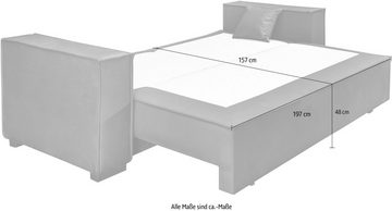 INOSIGN Schlafsofa Manhattan, mit Boxspringaufbau, Bettfunktion & Bettkasten, Dauerschlafsofa