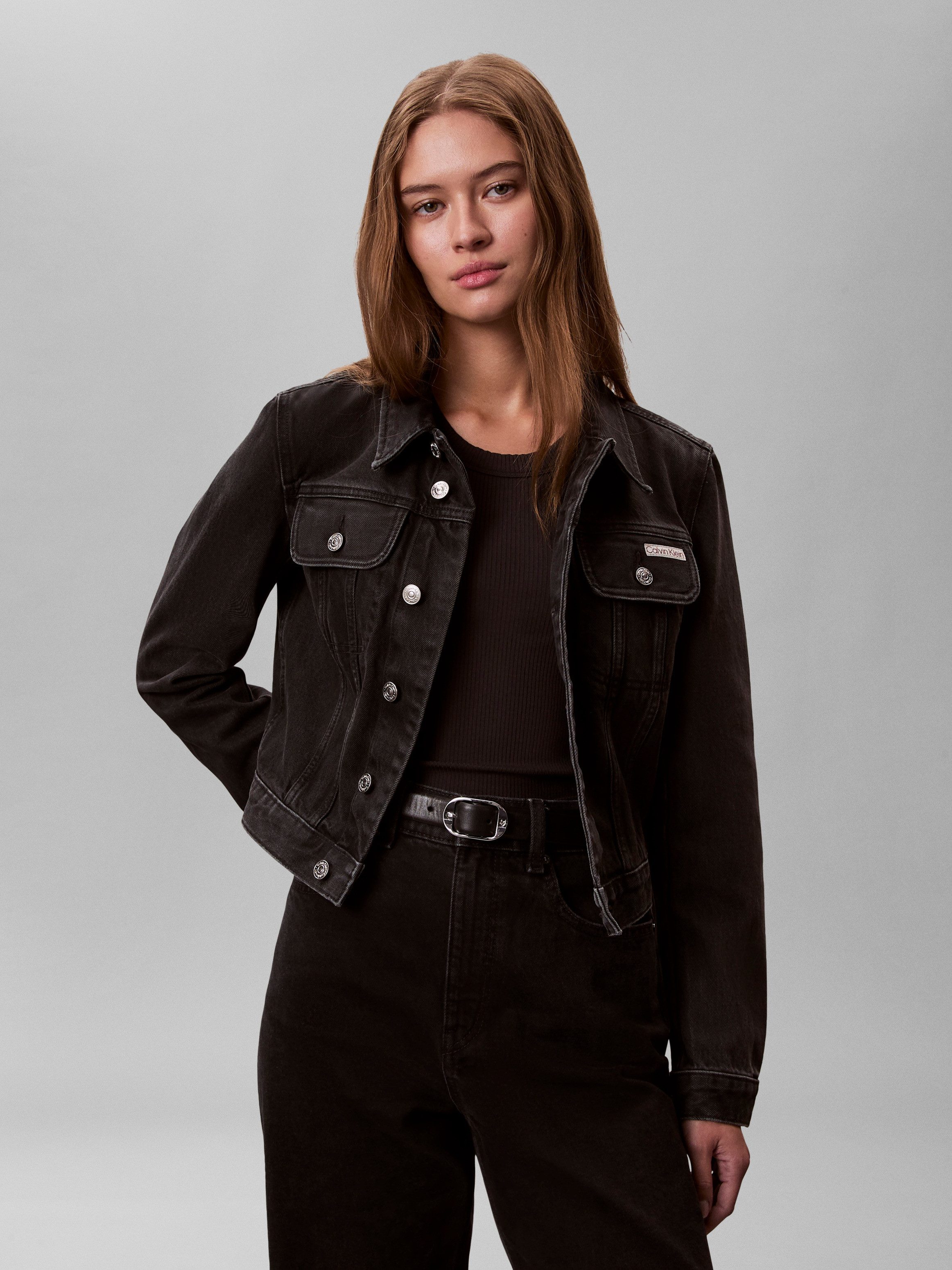 Calvin Klein Jeans Jeansjacke CROP 90S schmale, kurze Passform, used-washed günstig online kaufen