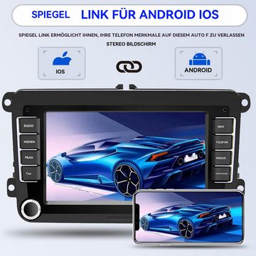 Hikity Android 13 Doppel DIN Autoradio für VW Golf 5/6, 7'' Display GPS Autoradio (Mit Rückfahrkamera und Mikrofon, WiFi Bluetooth Freisprecheinrichtung FM RDS)