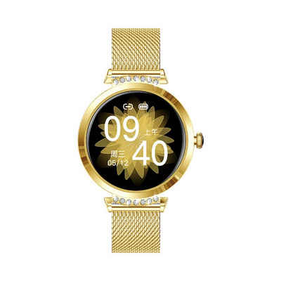 Karen M NY22 Damen Smartwatch Smartwatch (3,9 cm/1,9 Zoll), 1,9 zoll, mit Ziersteinen besetzt, mit vielen Sportfunktionen