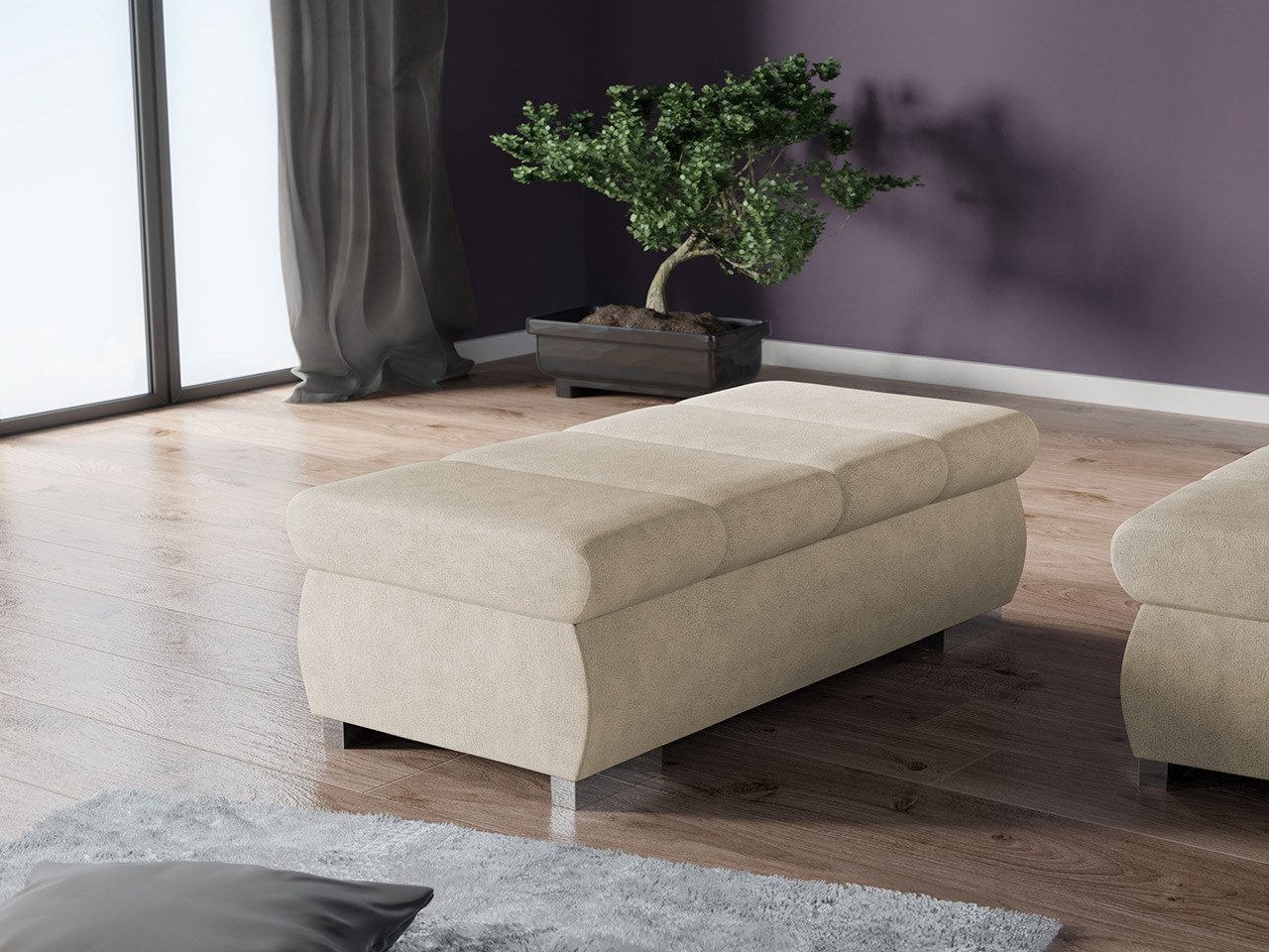 MIRJAN24 Polsterhocker Bangkok Groß, Holzkonstruktion, 120x60x39 günstig online kaufen