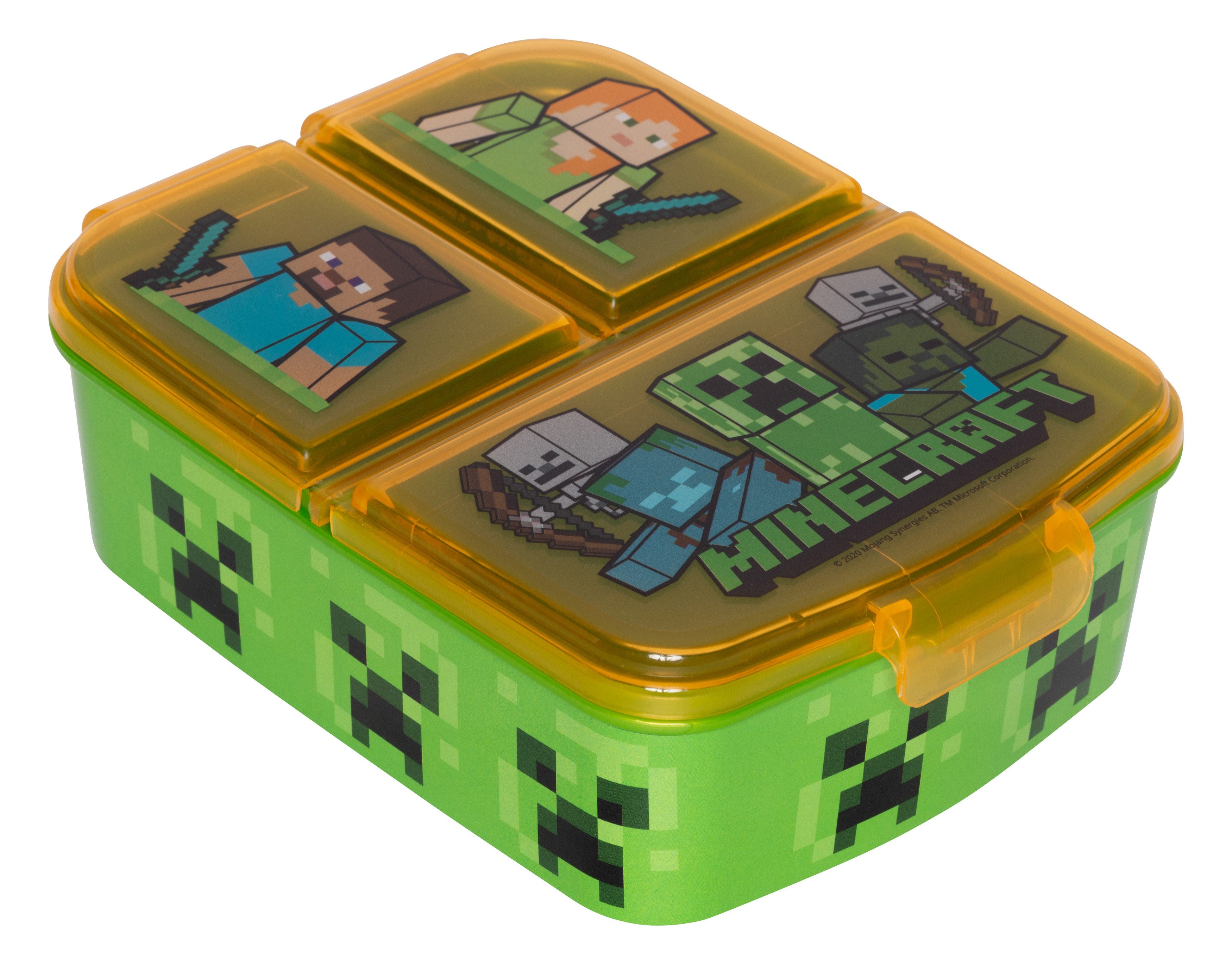 Minecraft Lunchbox Minecraft - Sandwich Box (NEU & OVP), Kunststoff, BPA-frei, Strapazierfähiges Material, BPA-frei, 3 Fächer