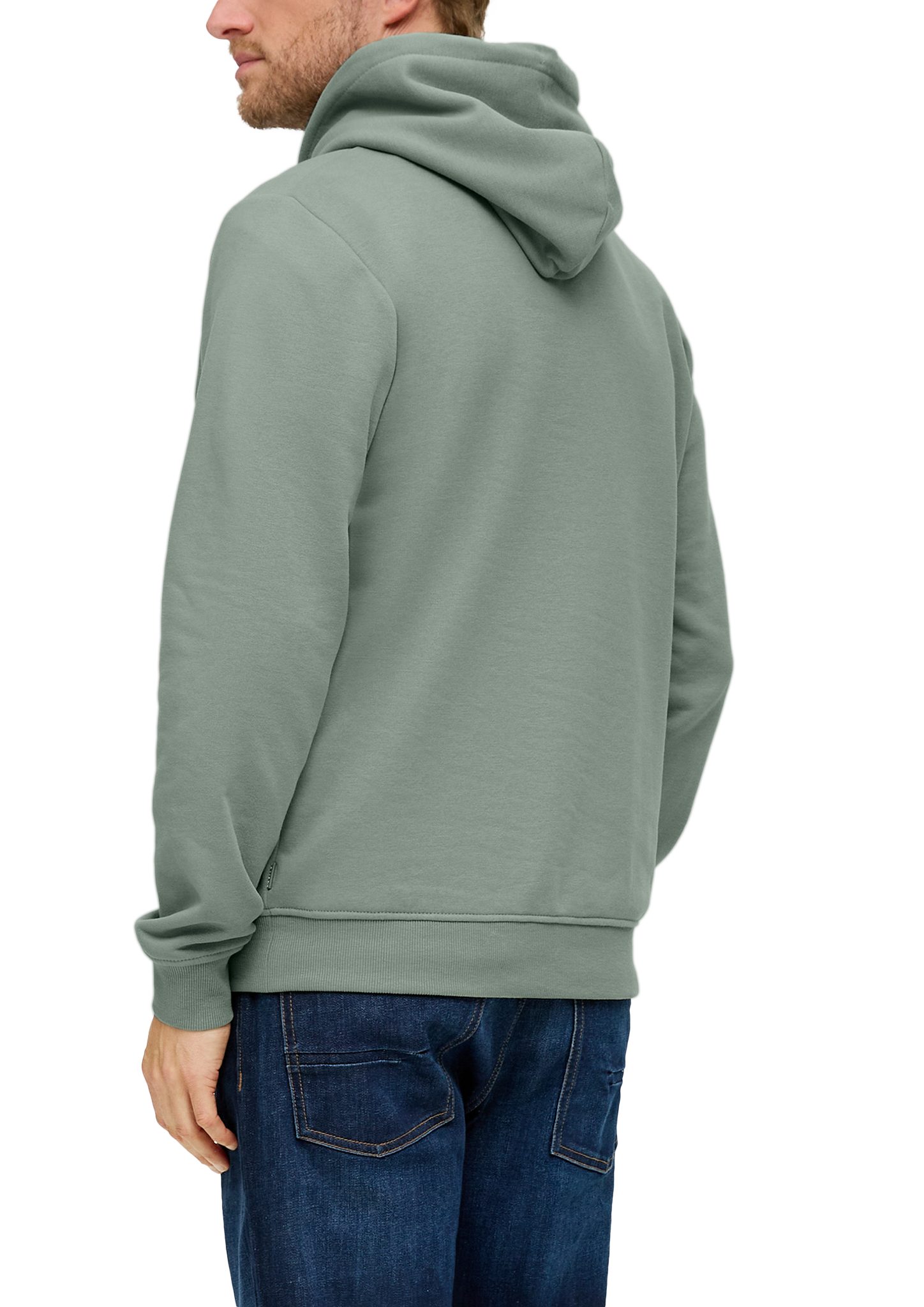 s.Oliver Baumwollmix Hoodie Sweatshirt aus salbeigrün