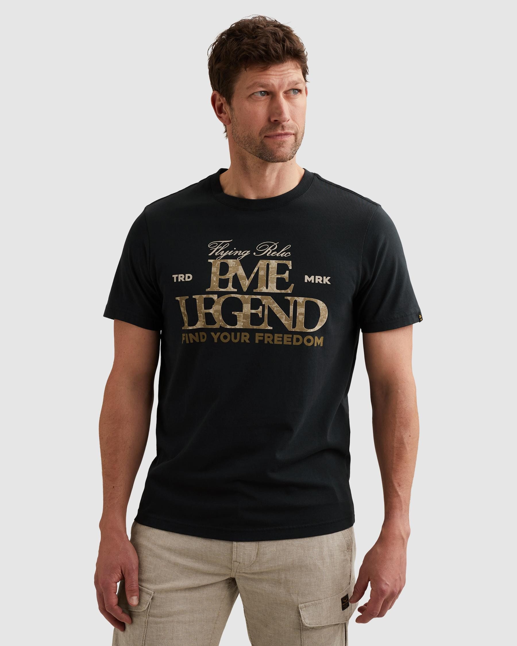 PME LEGEND T-Shirt Short sleeve r-neck big print mit Logo Print
