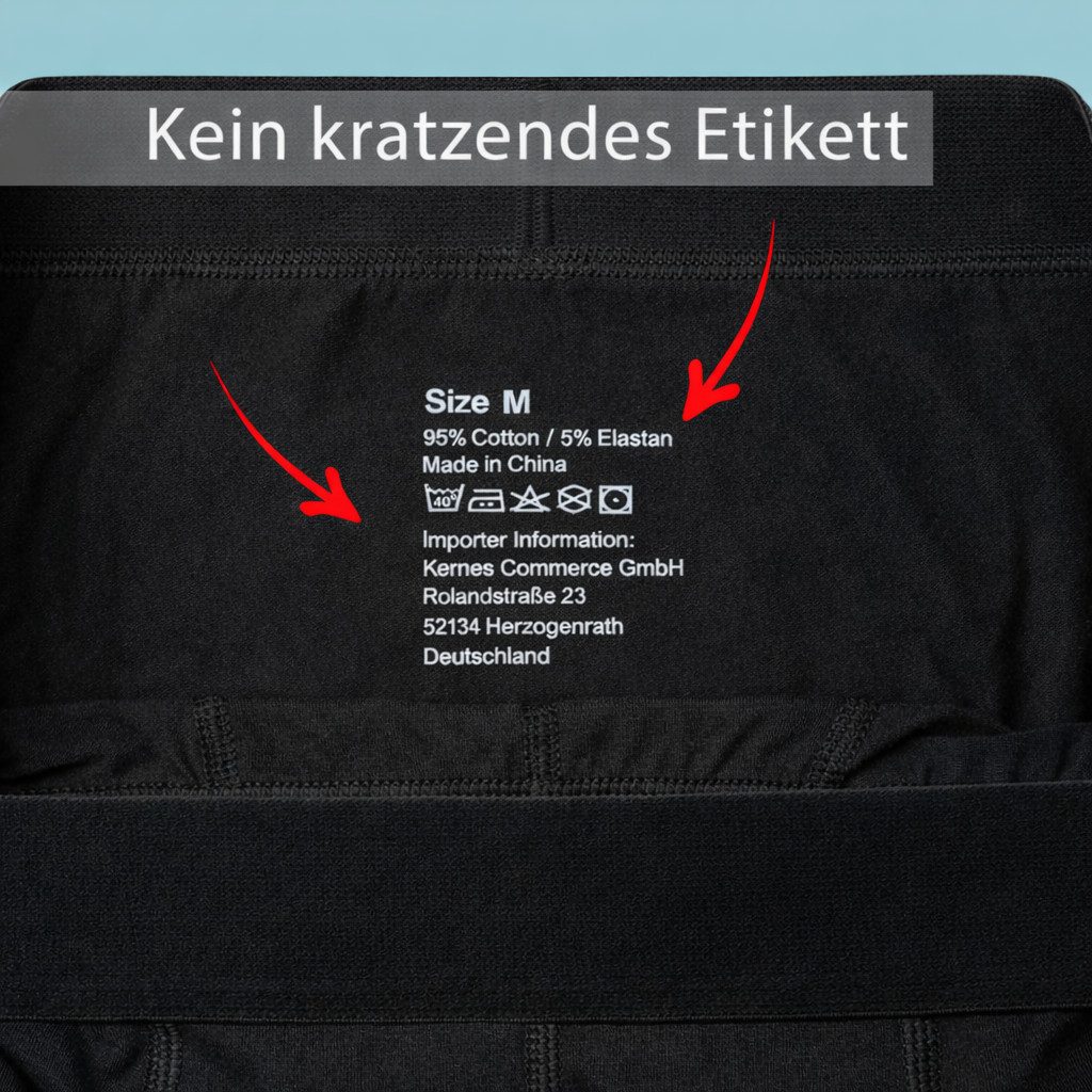 Kemes Boxershorts Unterhosen Herren 10er Pack Boxershorts Herren schwarz Baumwolle (Set, 10 Stück) kein kratzendes Etikett