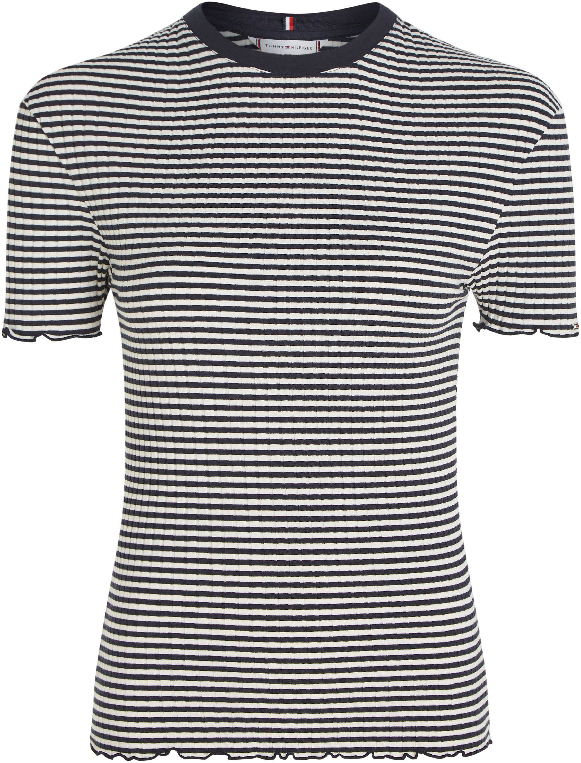 Tommy Hilfiger T-Shirt SLIM CTN MODAL RIB STP C-NK SS mit Streifenmuster