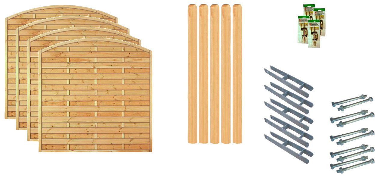Tetzner & Jentzsch Dichtzaun Madison 2, (Set), 4 Elemente, LxH: 765x180 cm